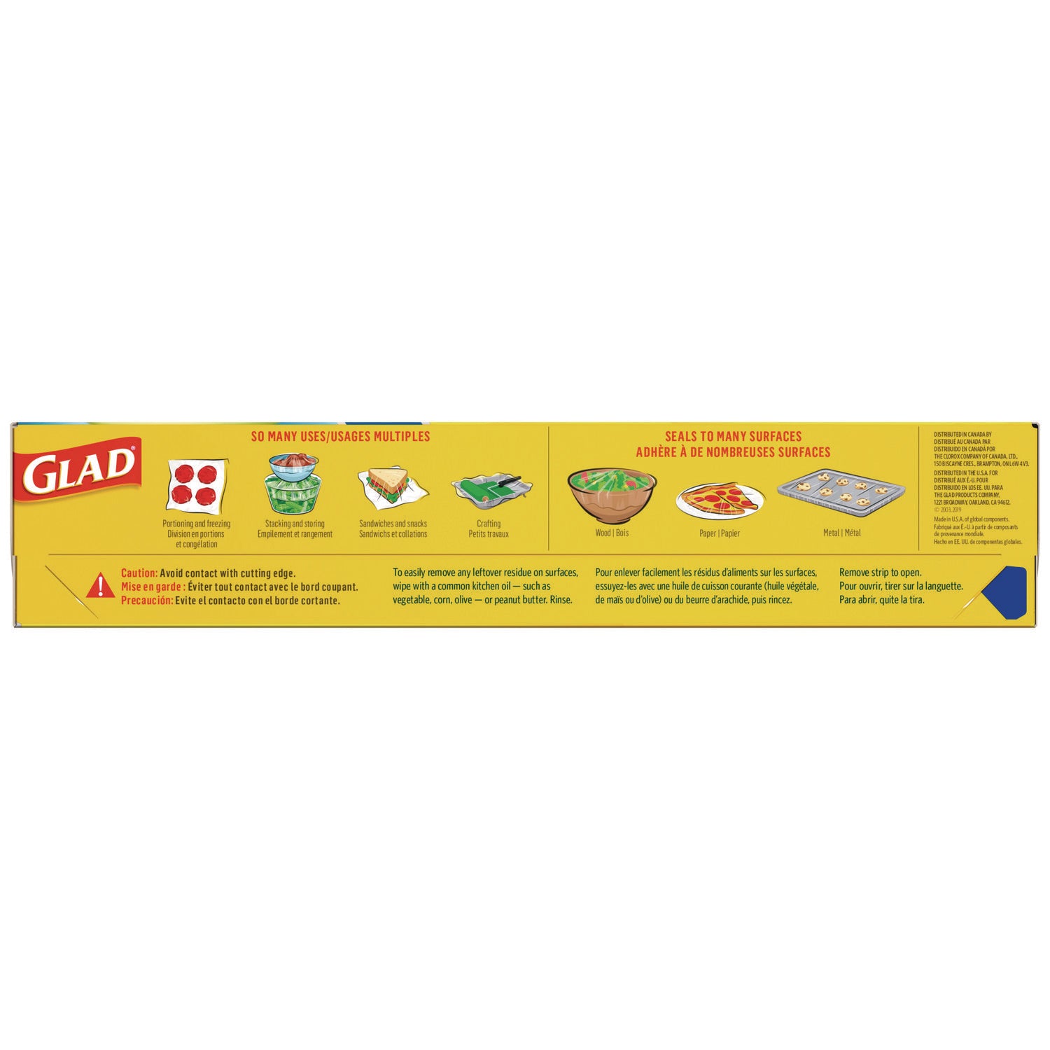 Glad® Press'n Seal Food Plastic Wrap, 70 Square Foot Roll, 12 Rolls/Carton