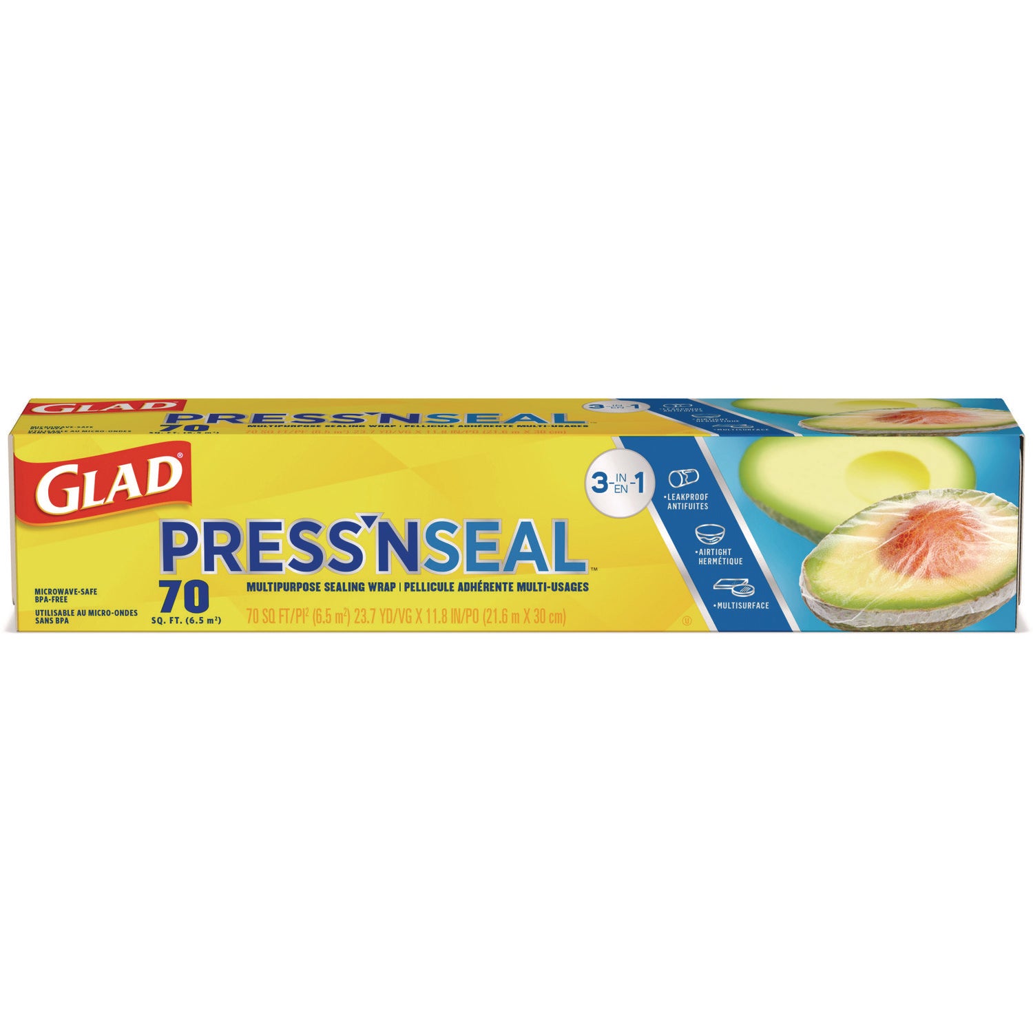 Press'n Seal Food Plastic Wrap, 70 Square Foot Roll, 12 Rolls/Carton