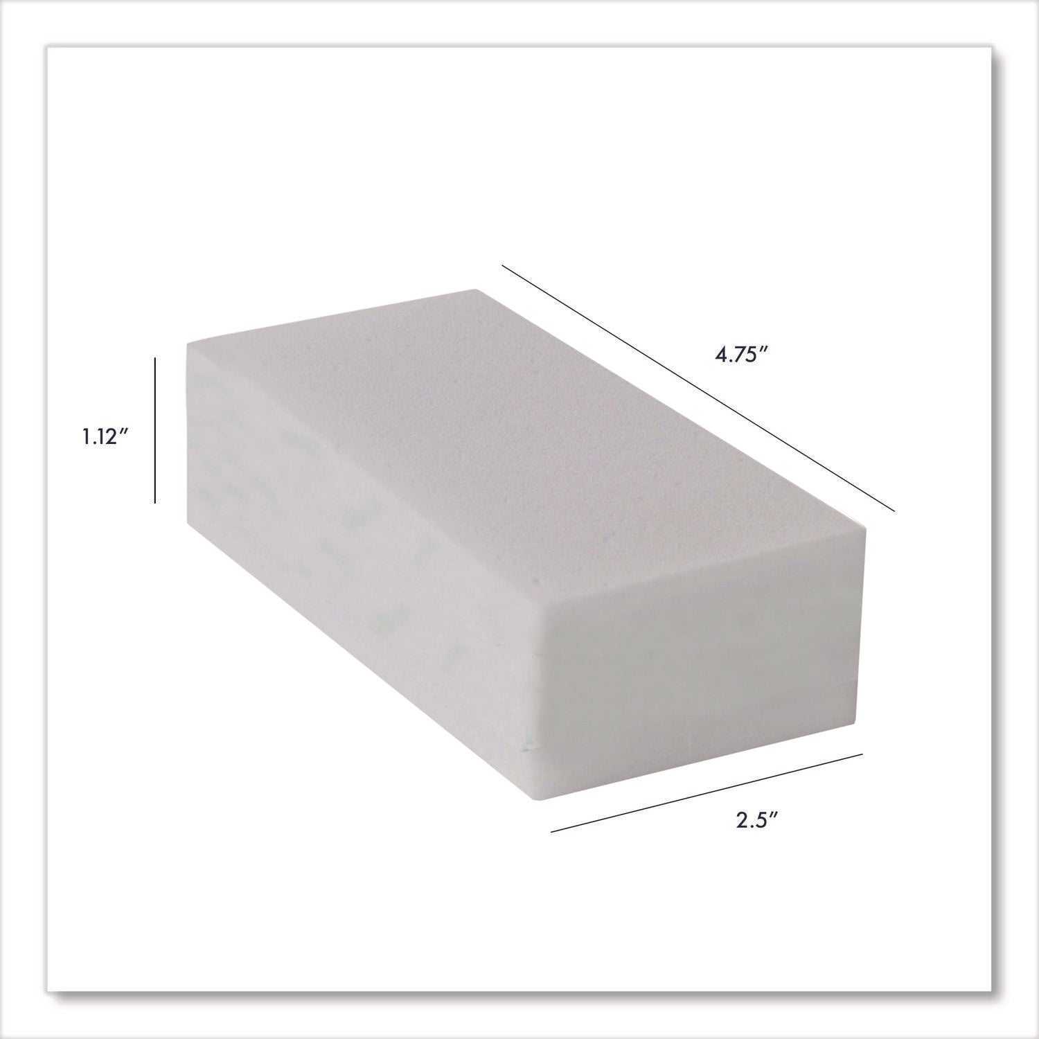 Americo® Melamine Block Erasing Sponge, 4.75 x, 2.65, 1.12" Thick, White, 24/Carton