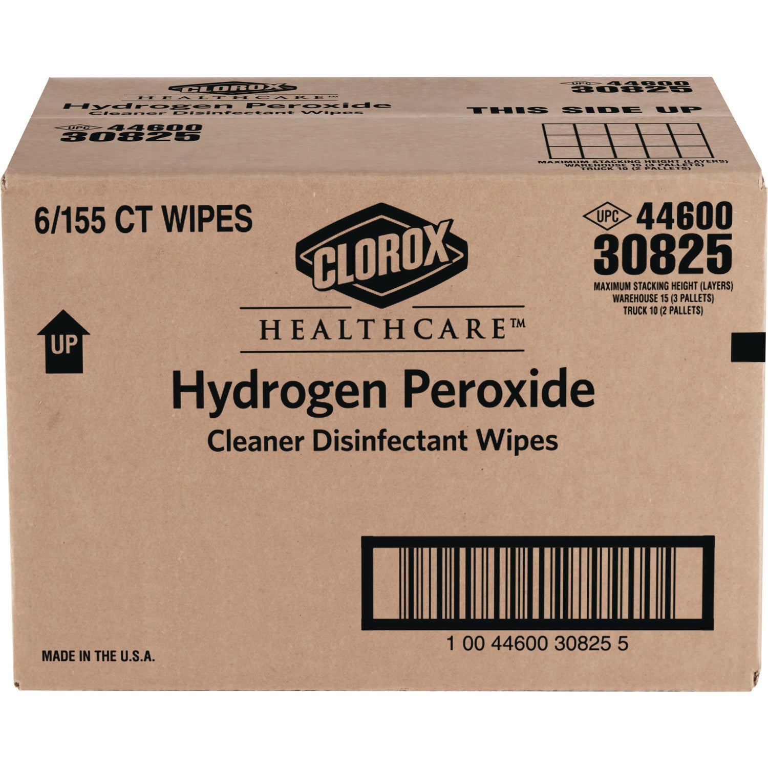 Clorox Healthcare® Hydrogen Peroxide Cleaner Disinfectant Wipes, 5.75 x 6.75, Unscented, White, 155/Canister, 6 Canisters/Carton