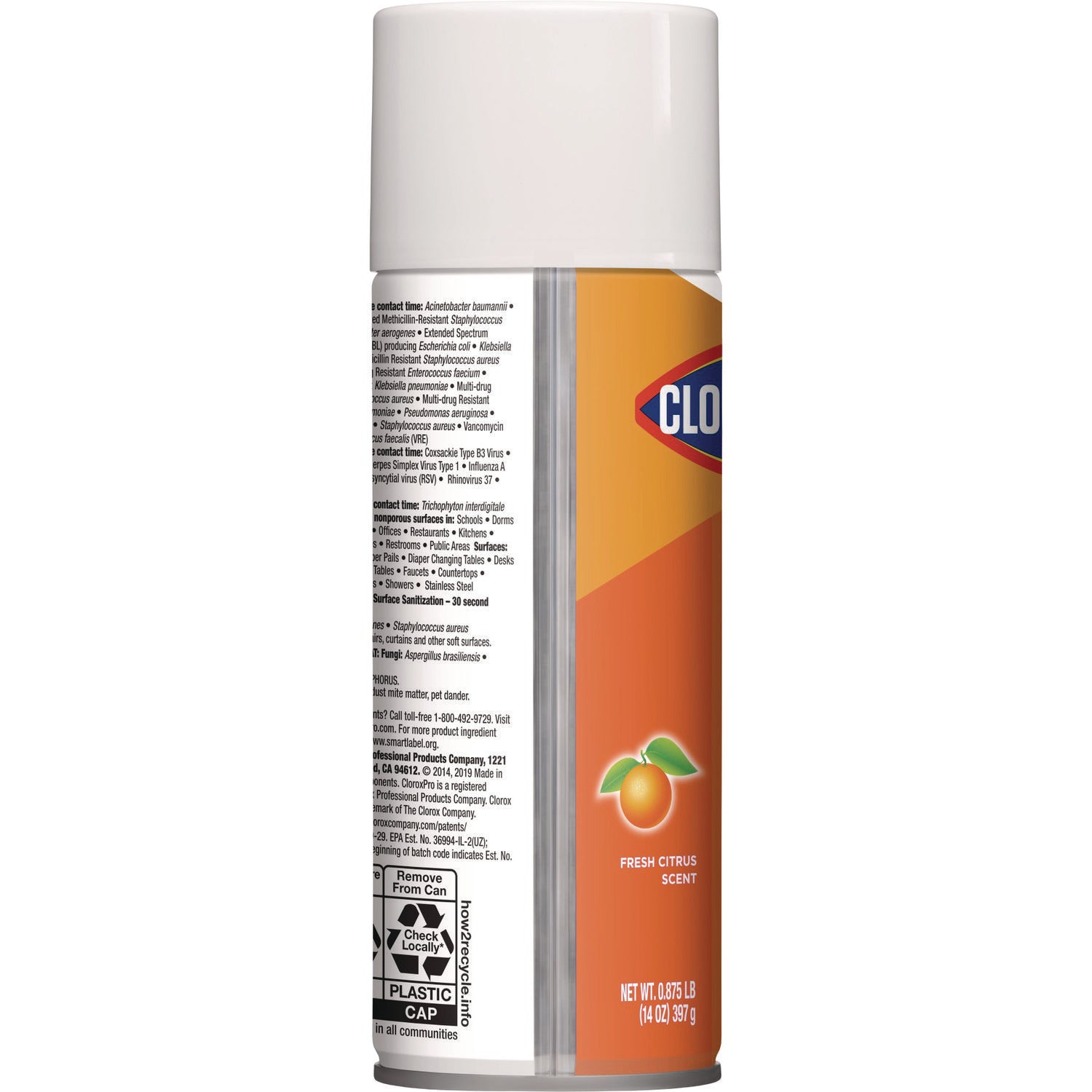 Clorox® 4-in-One Disinfectant and Sanitizer, Citrus, 14 oz Aerosol Spray, 12/Carton