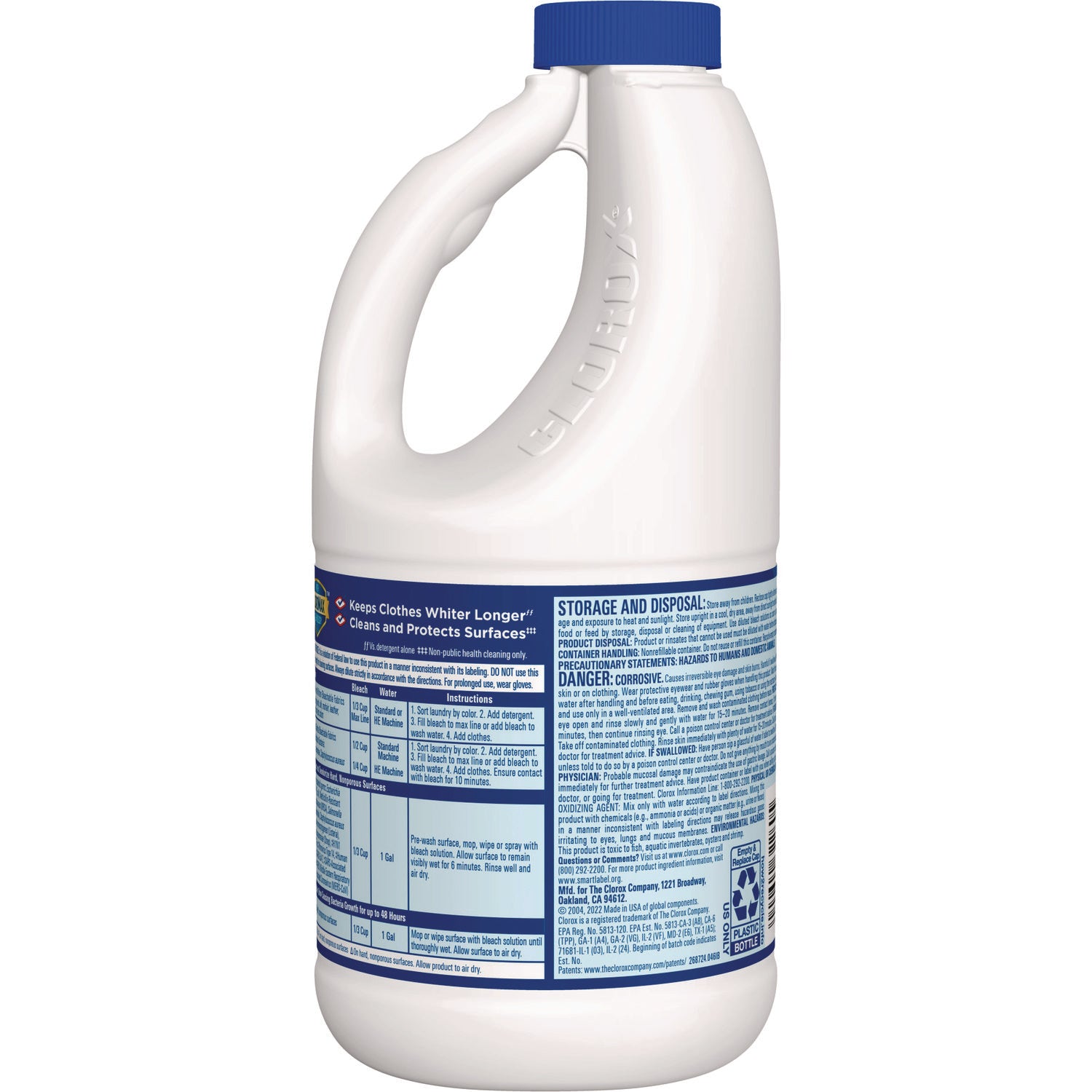 Clorox® Regular Bleach with CloroMax Technology, 43 oz Bottle, 6/Carton