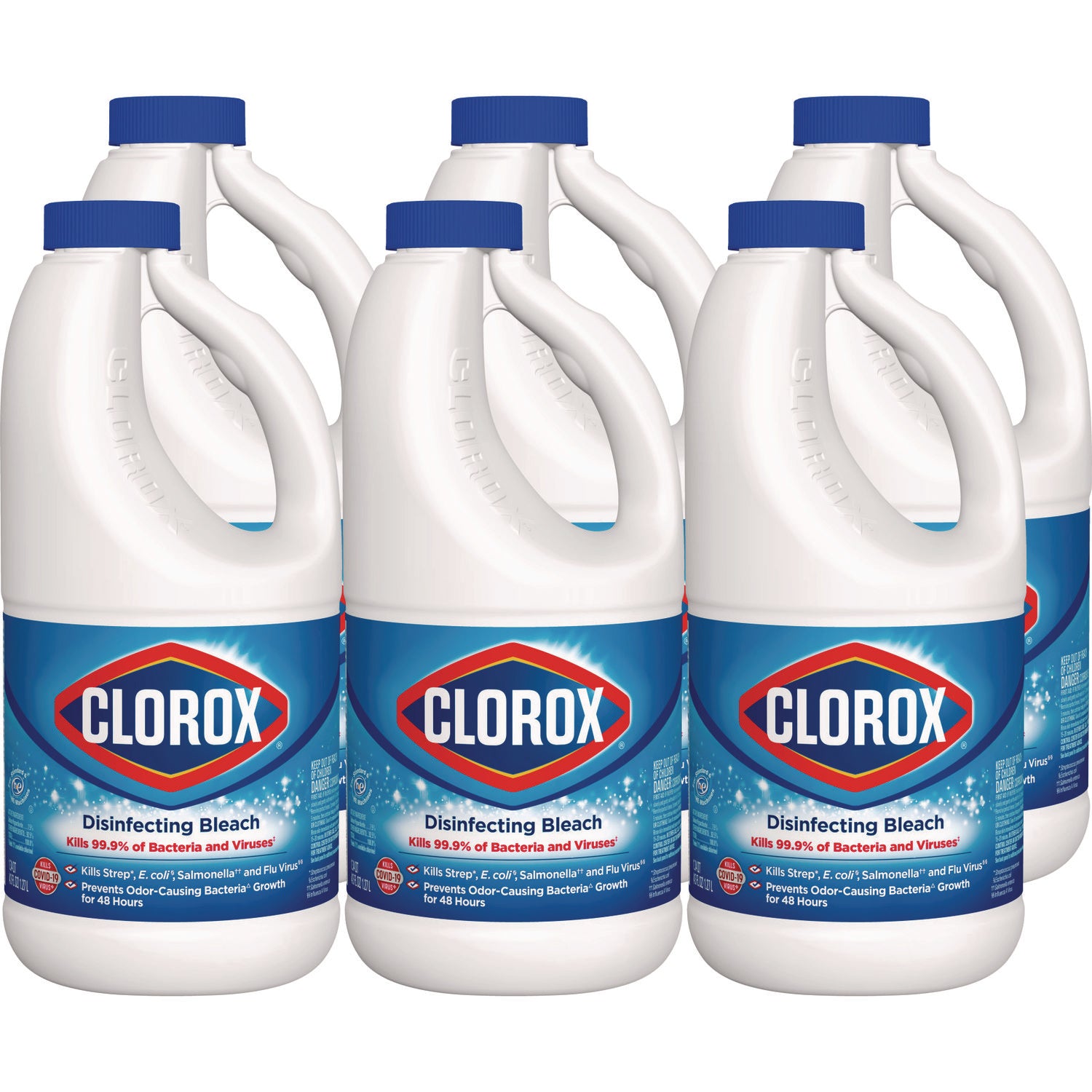 Regular Bleach with CloroMax Technology, 43 oz Bottle, 6/Carton