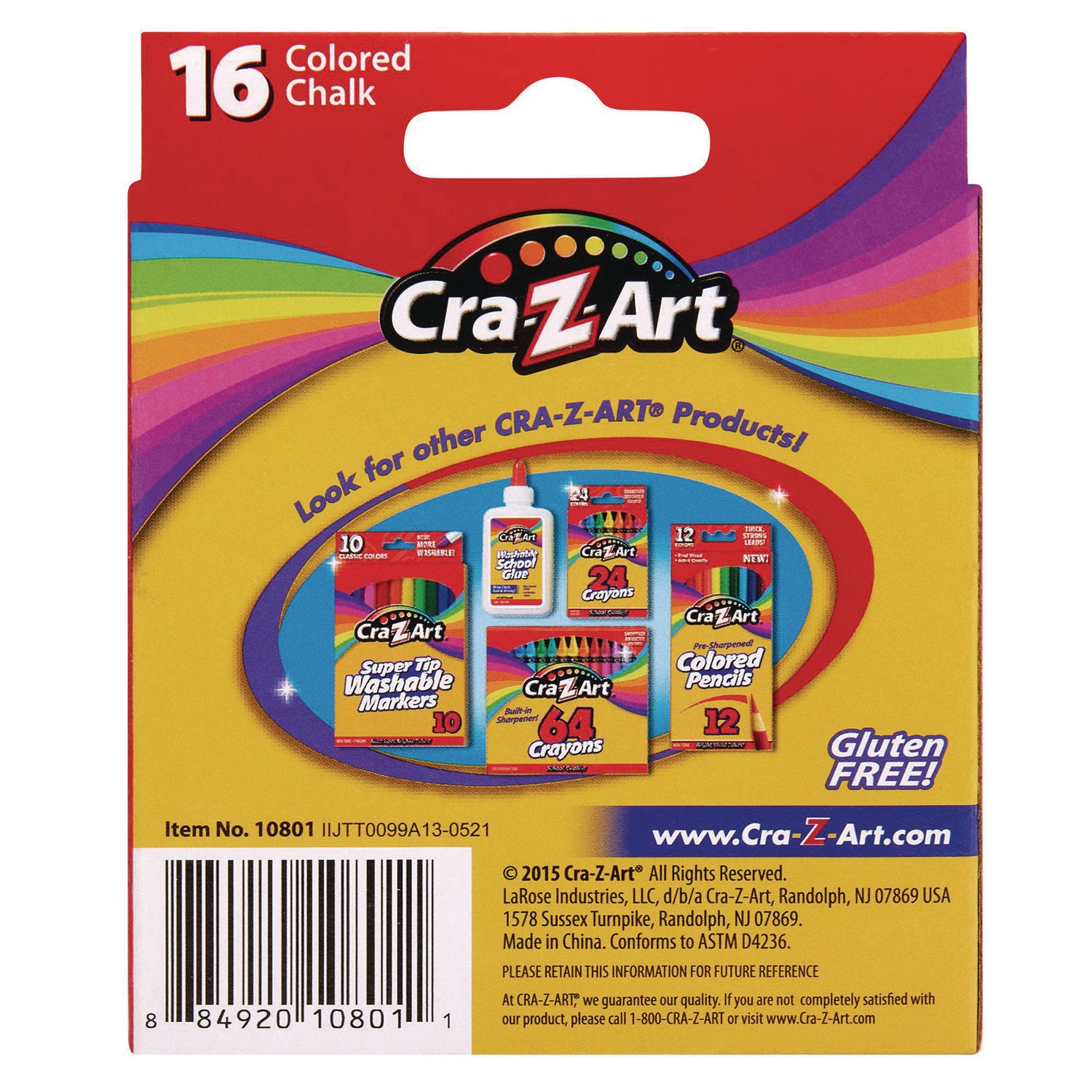 Cra-Z-Art® Colored Chalk, Assorted Colors, 16/Pack