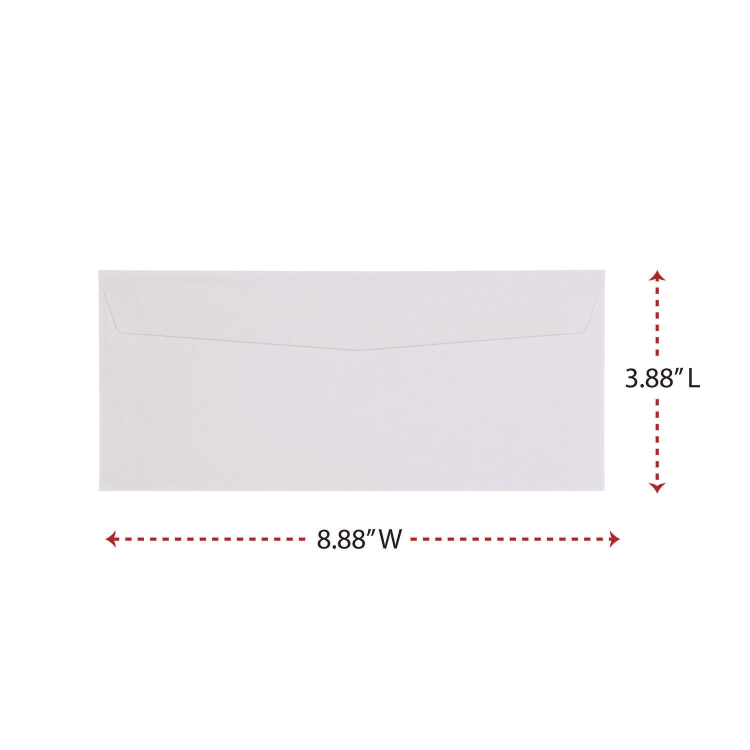 Universal® Open-Side Business Envelope, #9, Square Flap, Gummed Closure, 3.88 x 8.88, White, 500/Box