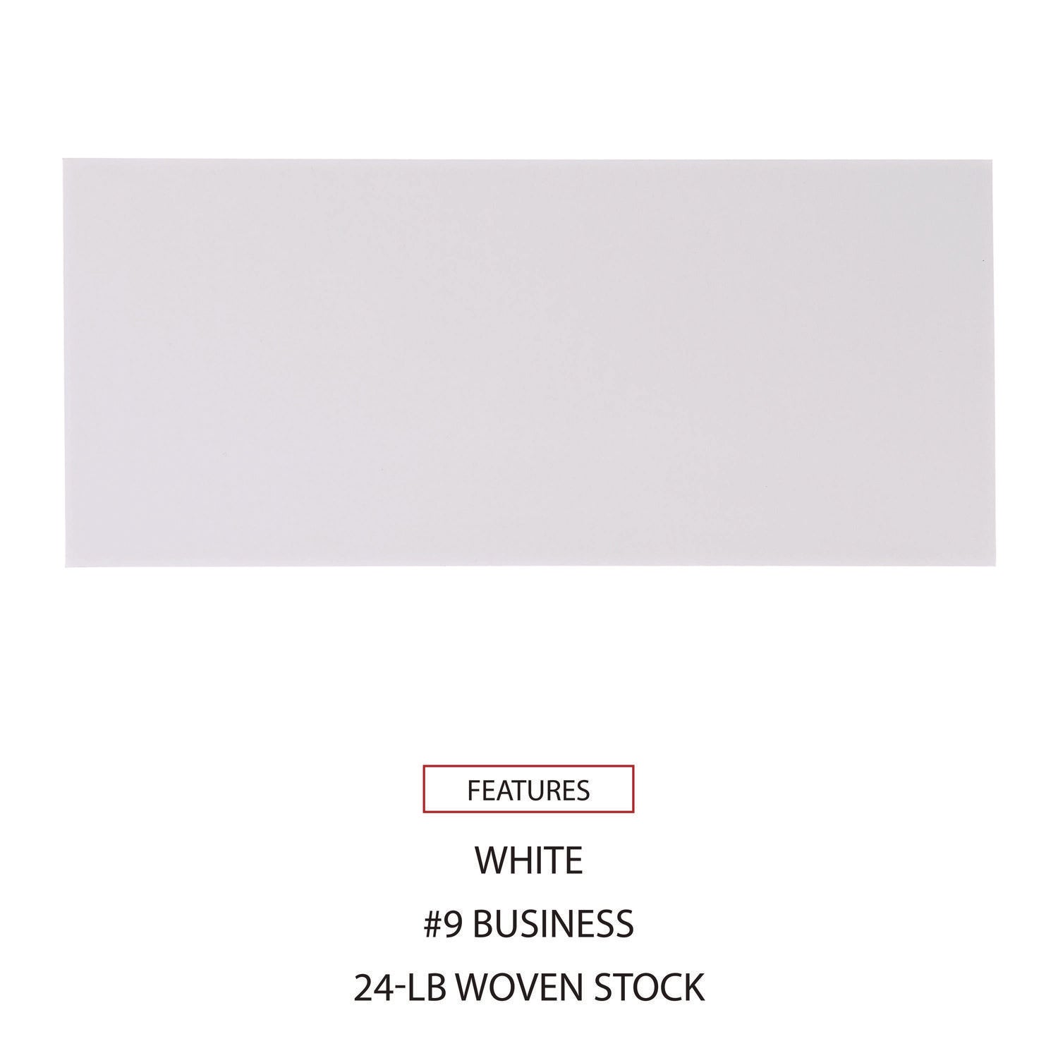 Universal® Open-Side Business Envelope, #9, Square Flap, Gummed Closure, 3.88 x 8.88, White, 500/Box