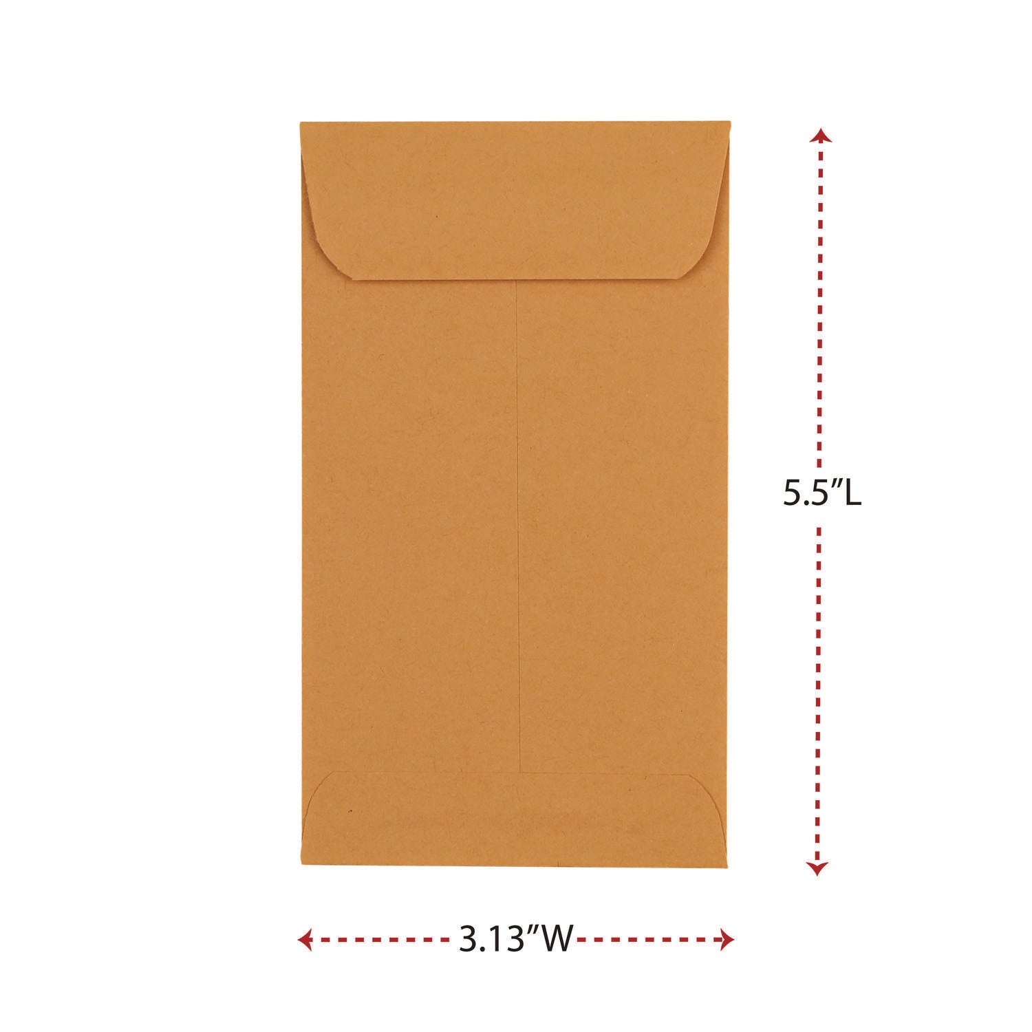 Universal® Kraft Coin Envelope, #5 1/2, Round Flap, Gummed Closure, 3.13 x 5.5, Light Brown Kraft, 500/Box