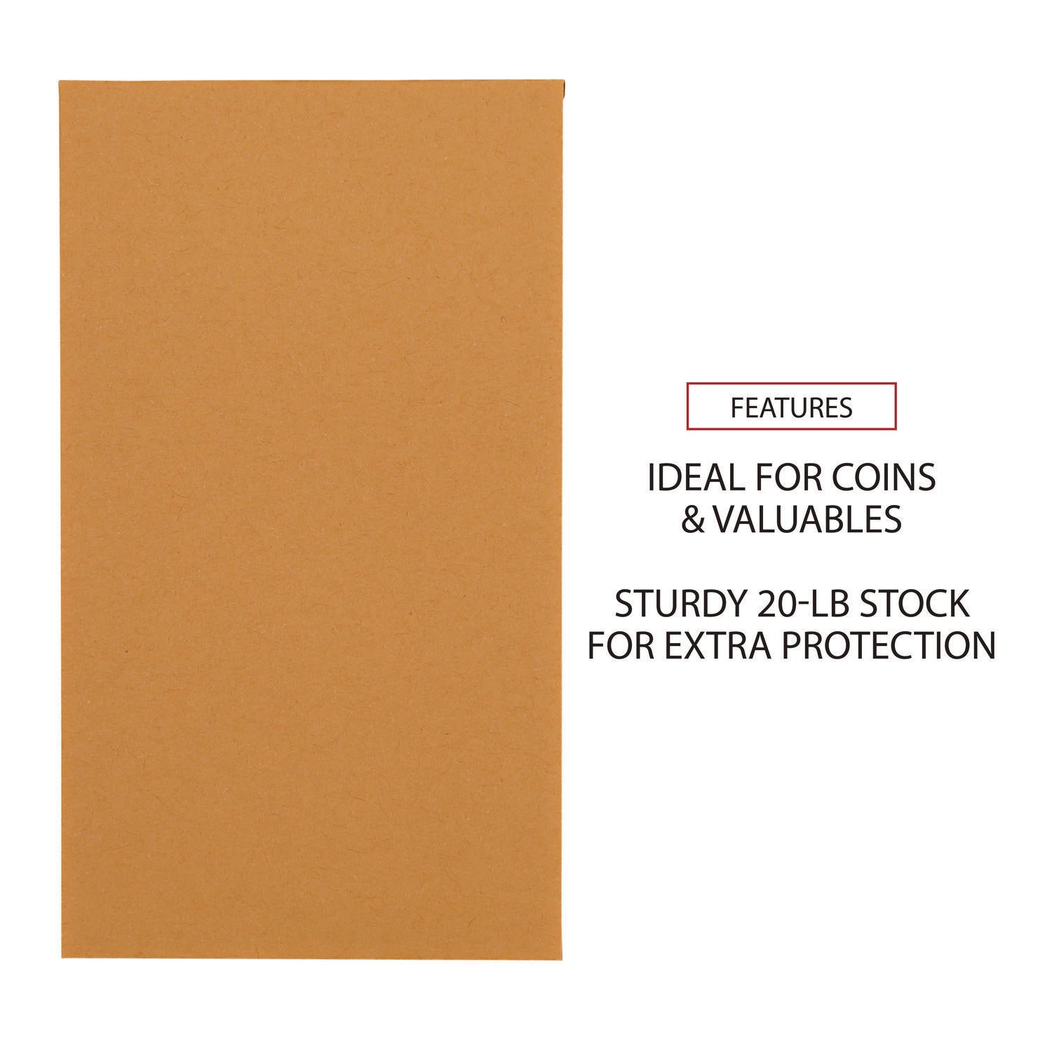 Universal® Kraft Coin Envelope, #5 1/2, Round Flap, Gummed Closure, 3.13 x 5.5, Light Brown Kraft, 500/Box