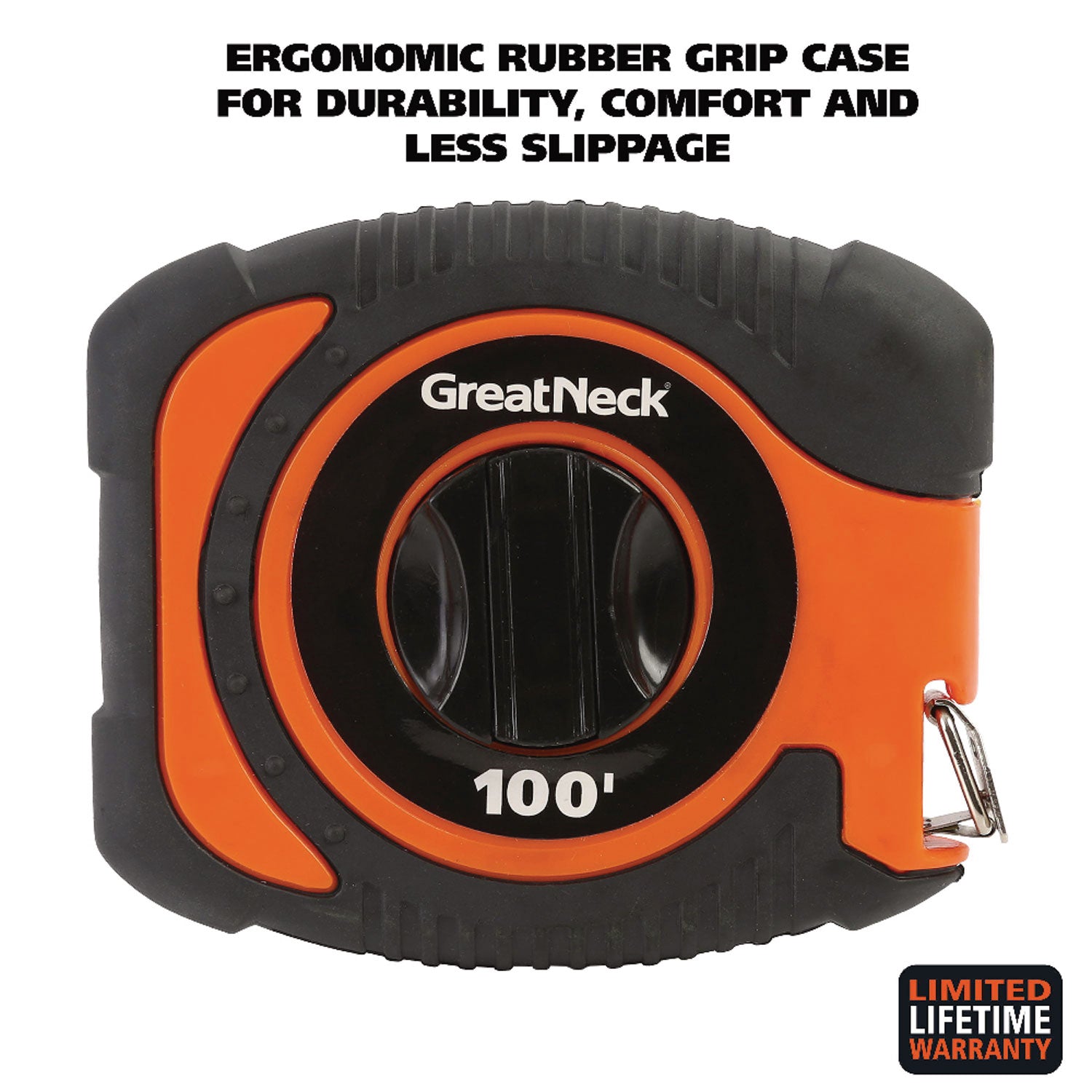 Great Neck® English Rule Measuring Tape, 0.38" x 100 ft, Steel, Yellow