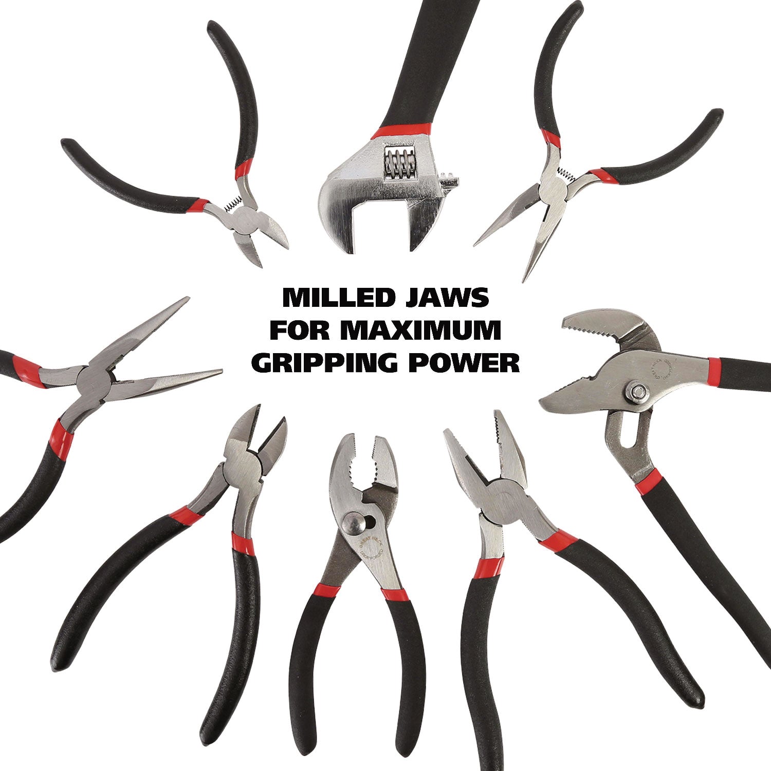 Great Neck® 8-Piece Steel Pliers and Wrench Tool Set