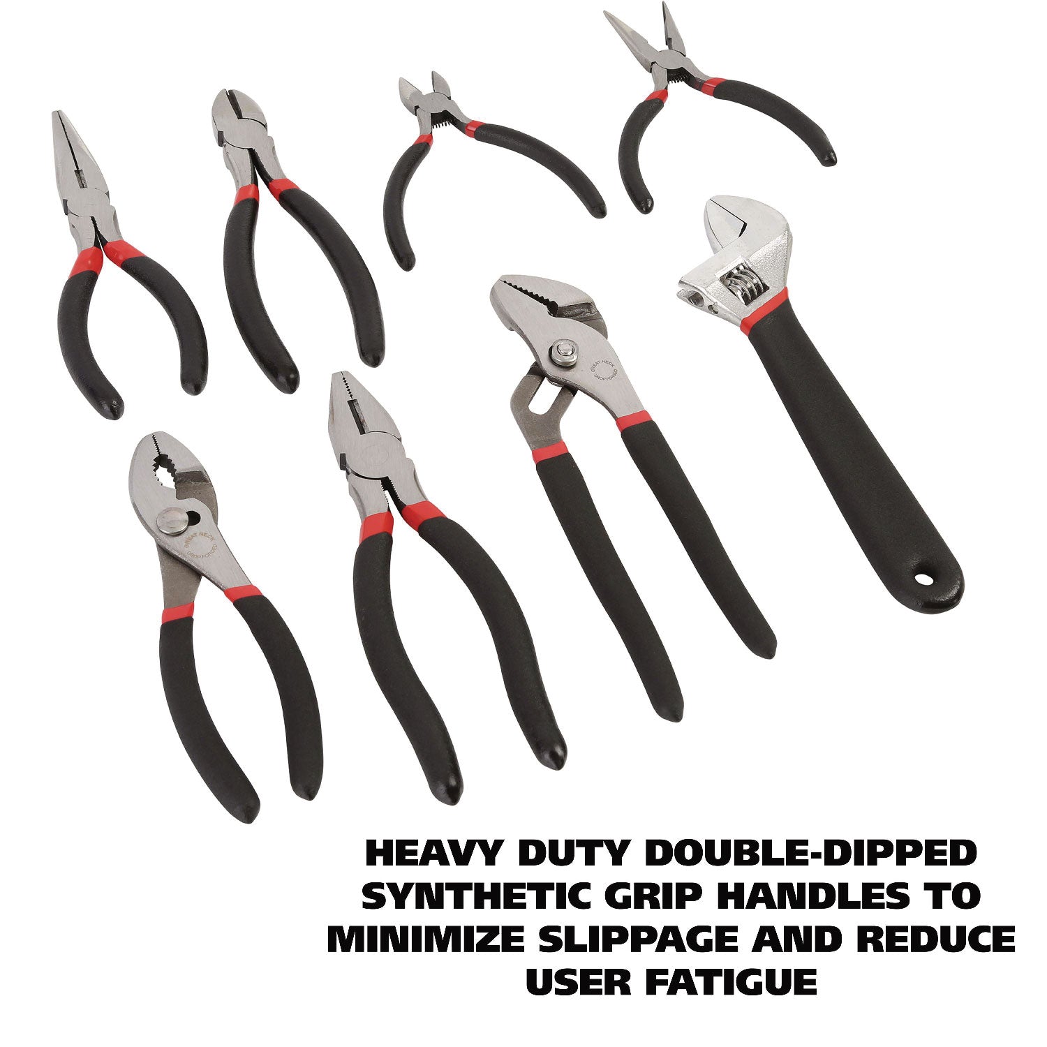 Great Neck® 8-Piece Steel Pliers and Wrench Tool Set