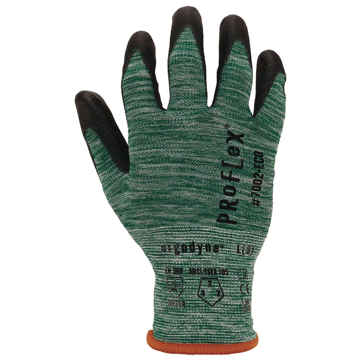 ProFlex 7002-ECO Recycled PU Coated Gloves, Green, X-Small, Pair