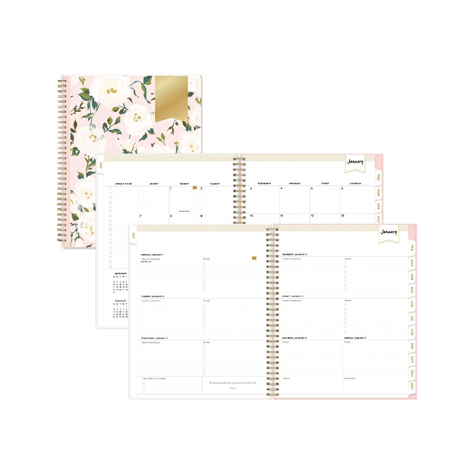 Day Designer Coming Up Roses Create-Your-Own Cover Weekly/Monthly Planner, Roses Artwork, 11 x 8.5, 12-Month (Jan-Dec): 2025