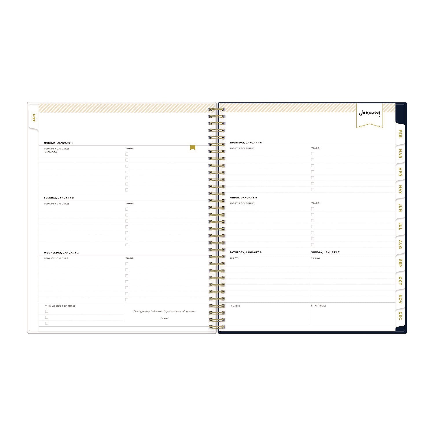 Blue Sky® Day Designer Peyton Create-Your-Own Cover Weekly/Monthly Planner, Floral Artwork, 11 x 8.5, Navy, 12-Month (Jan to Dec): 2025