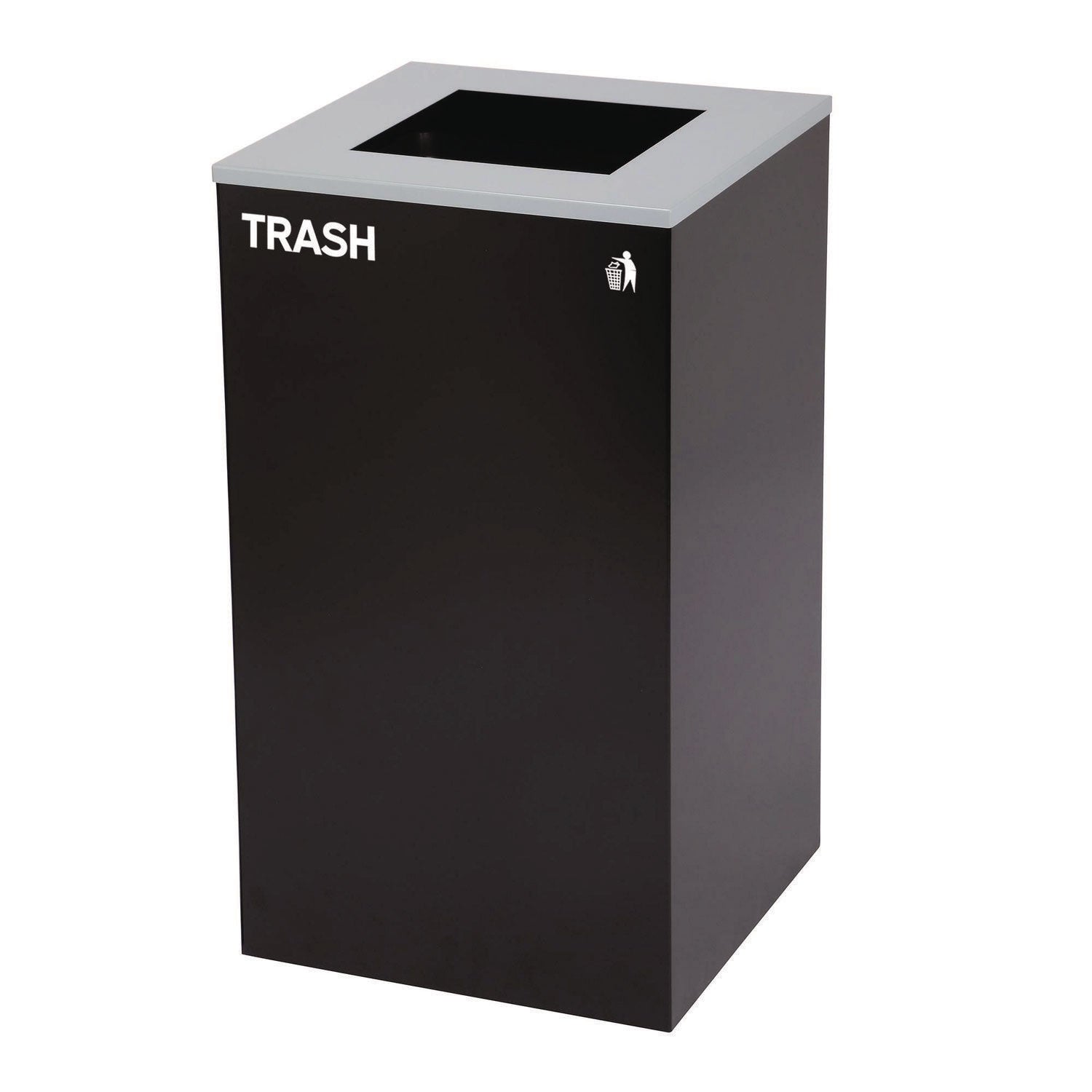 29 Gallon Trash/Recycling Cans, Steel, Blue Recycling Can with Square Lid, Black Trash Can with Square Lid Alpine Industries Flipcost