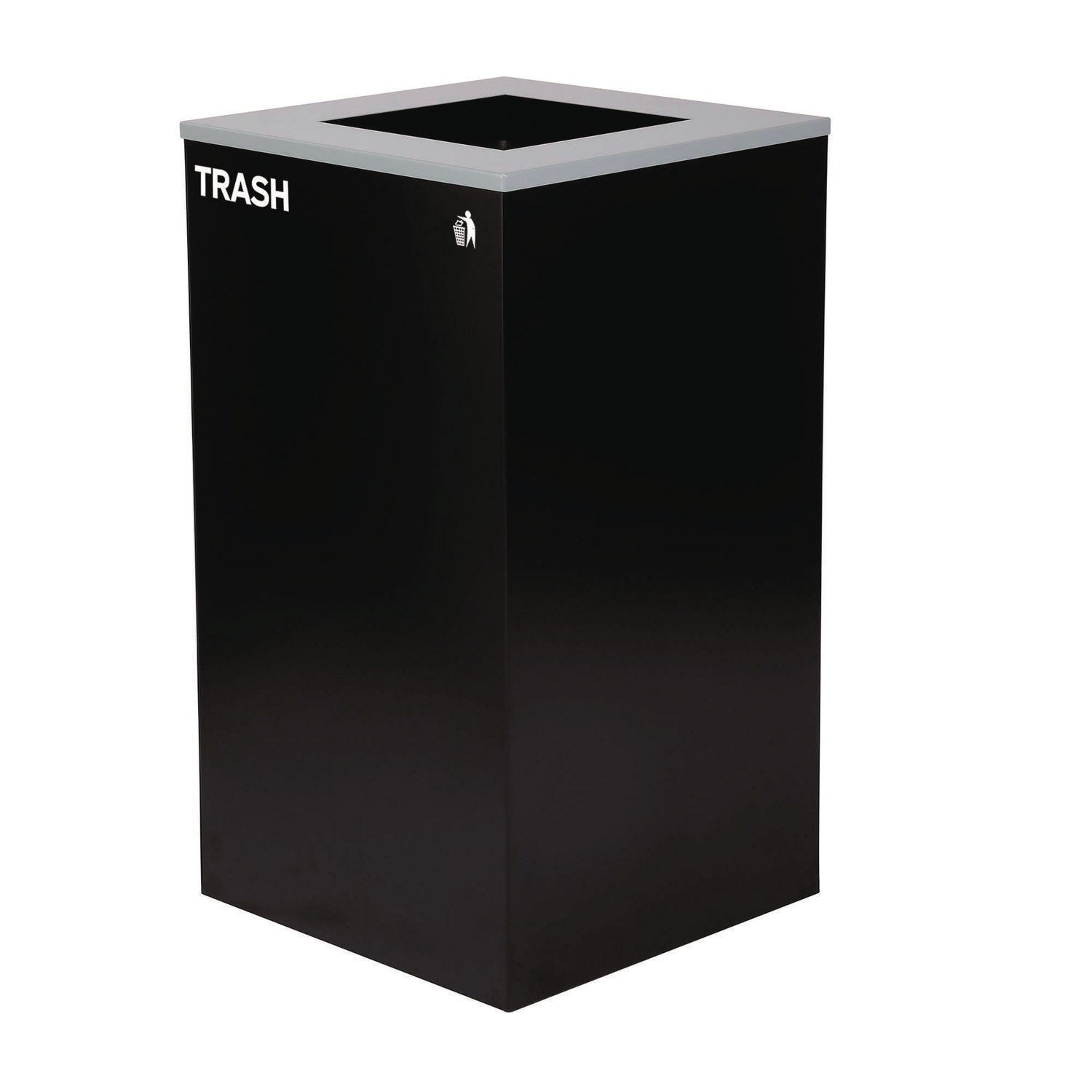 29 Gallon Trash/Recycling Cans, Steel, Blue Recycling Can with Square Lid, Black Trash Can with Square Lid Alpine Industries Flipcost