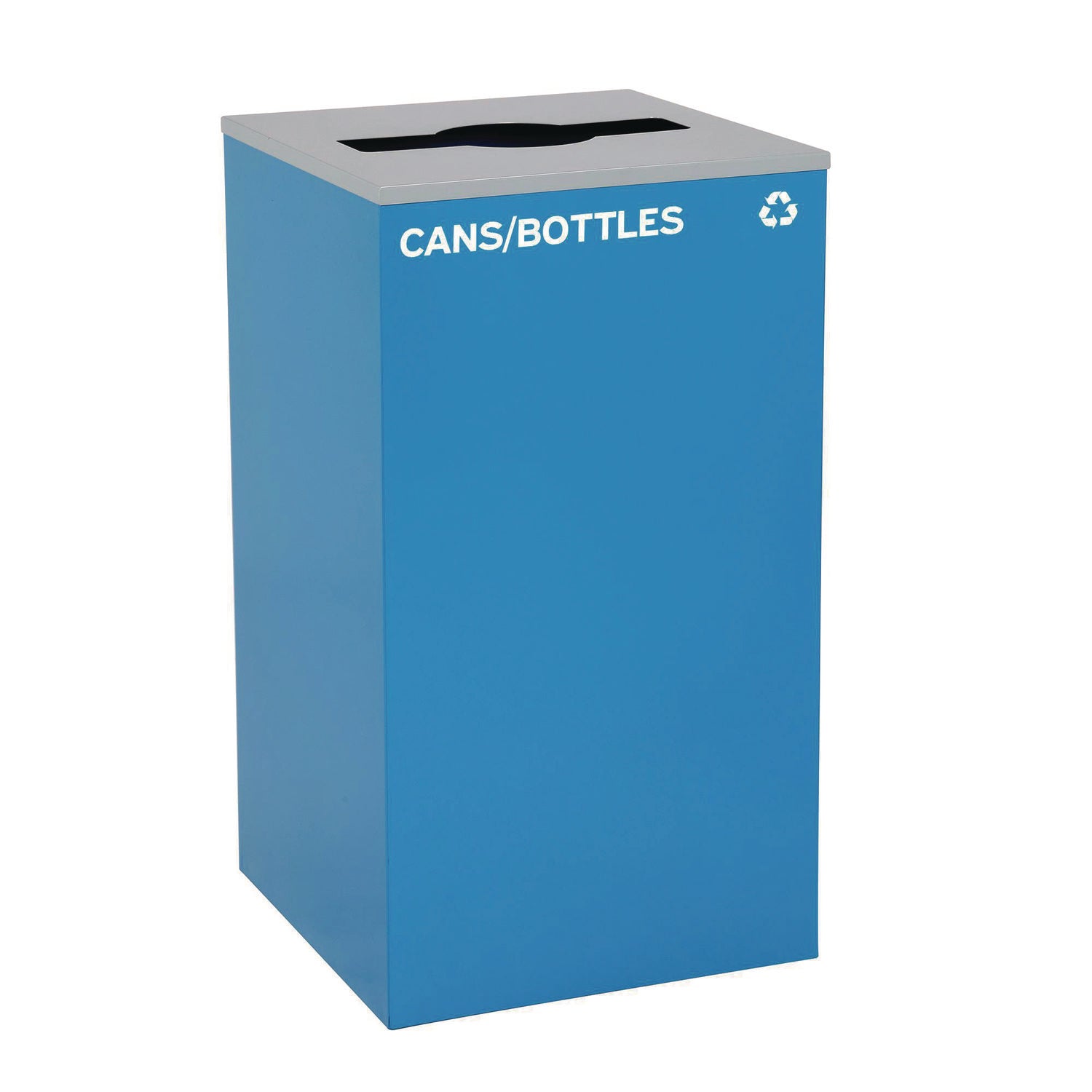 29 Gallon Trash/Recycling Cans, Steel, Blue Cans/Bottles Recycling with Mixed Lid, Black Trash Can with Square Lid Alpine Industries Flipcost