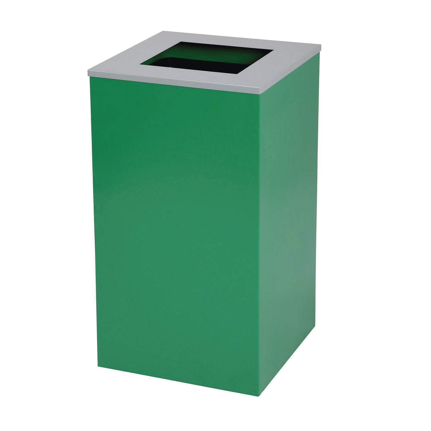 29 Gallon Trash/Recycling Cans, Steel, Green Recycling Can with Square Lid, Black Trash Can with Square Lid Alpine Industries Flipcost