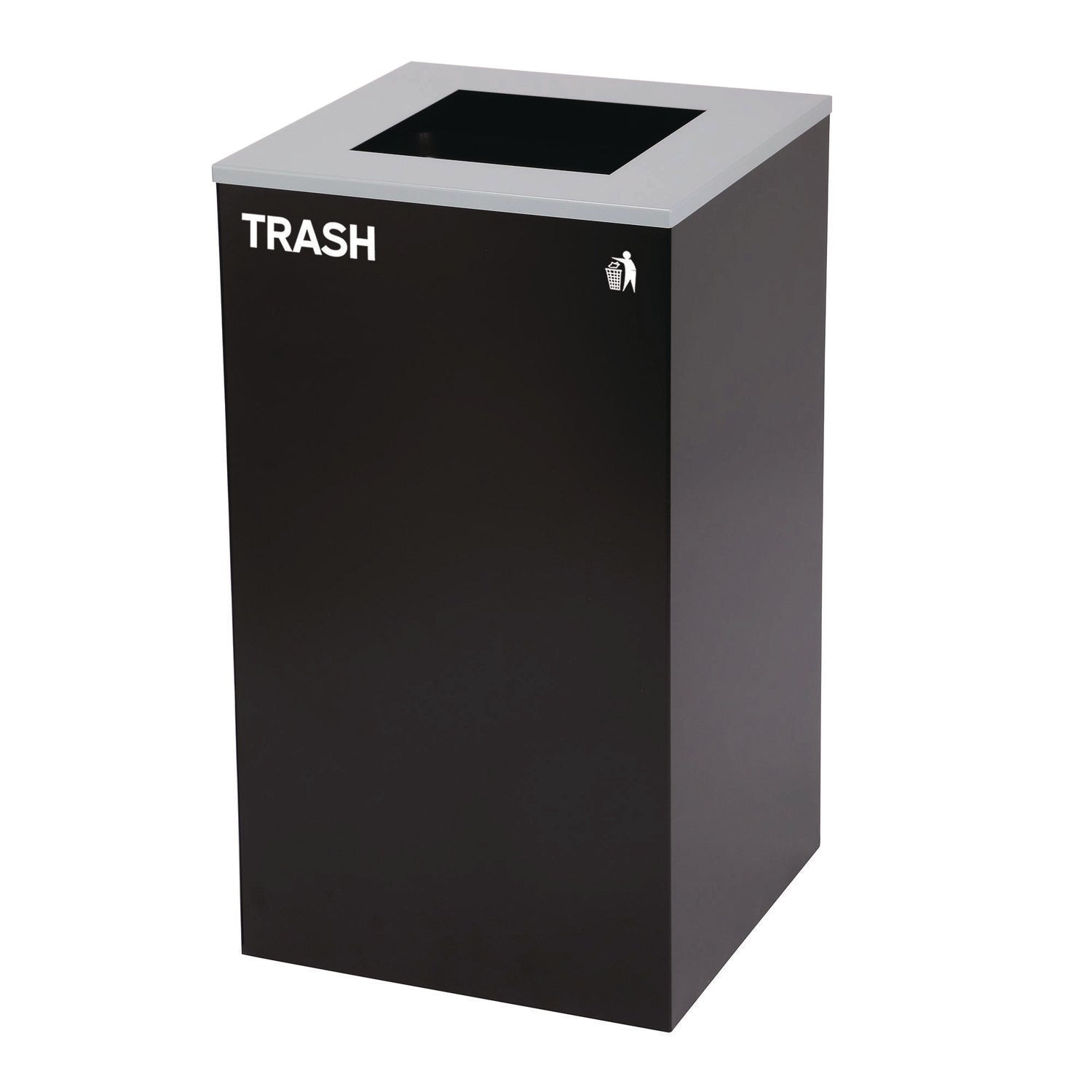 29 Gallon Trash/Recycling Cans, Steel, Blue Cans/Bottles Recycling Can, Green Compost Can, Black Trash Can with Square Lids Alpine Industries Flipcost