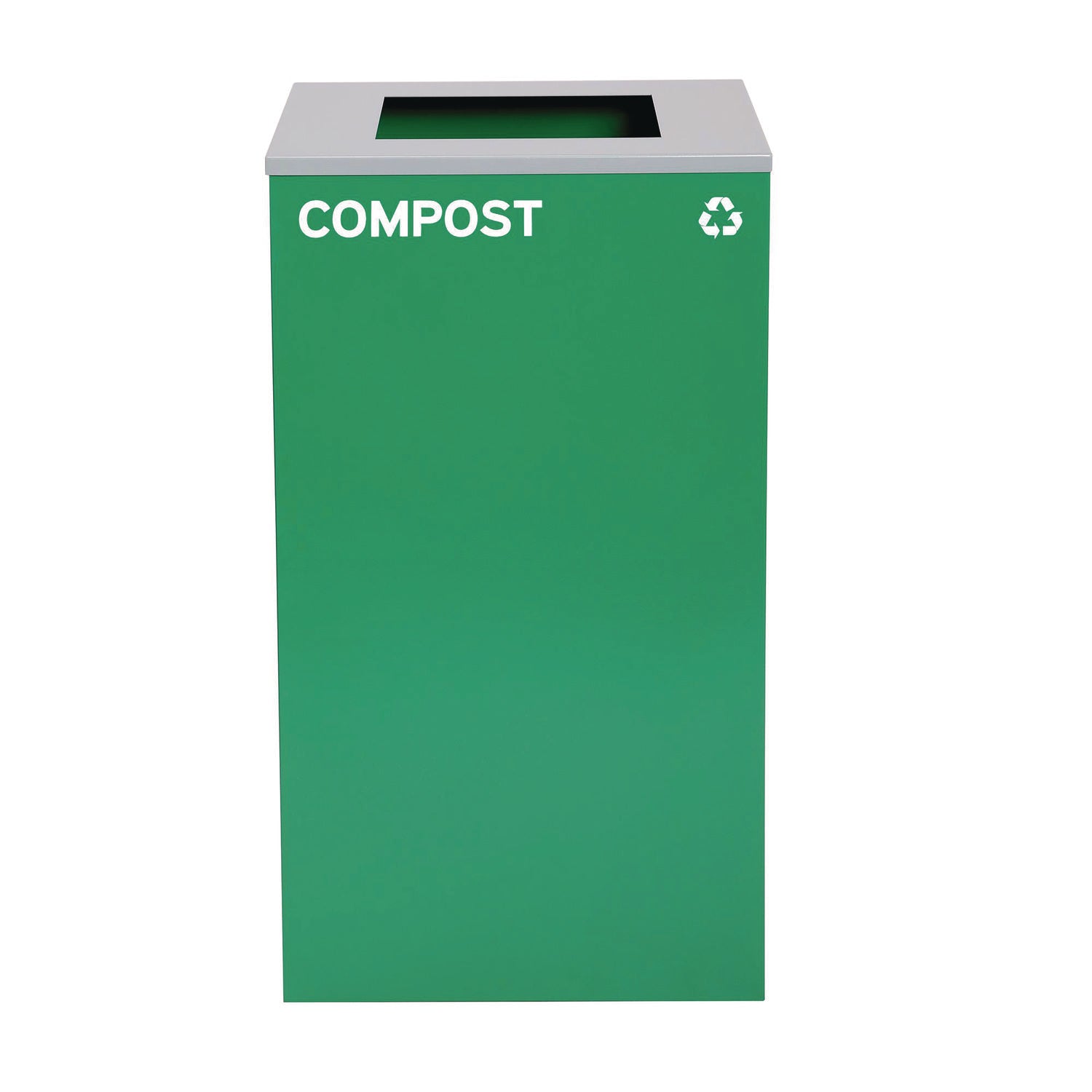 29 Gallon Trash/Recycling Cans, Steel, Blue Mixed Recycling Can w/Mixed Lid, Green Compost and Black Trash Cans w/Square Lids Alpine Industries Flipcost