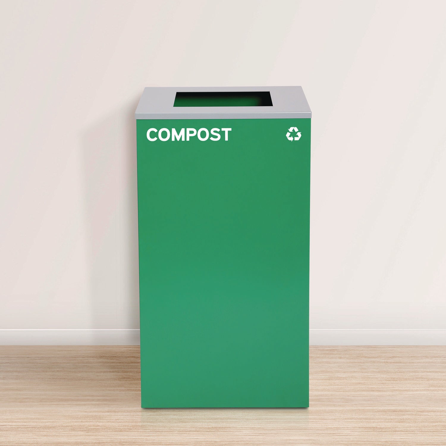 29 Gallon Trash/Recycling Cans, Steel, Green Compost Can with Square Lid Alpine Industries Flipcost