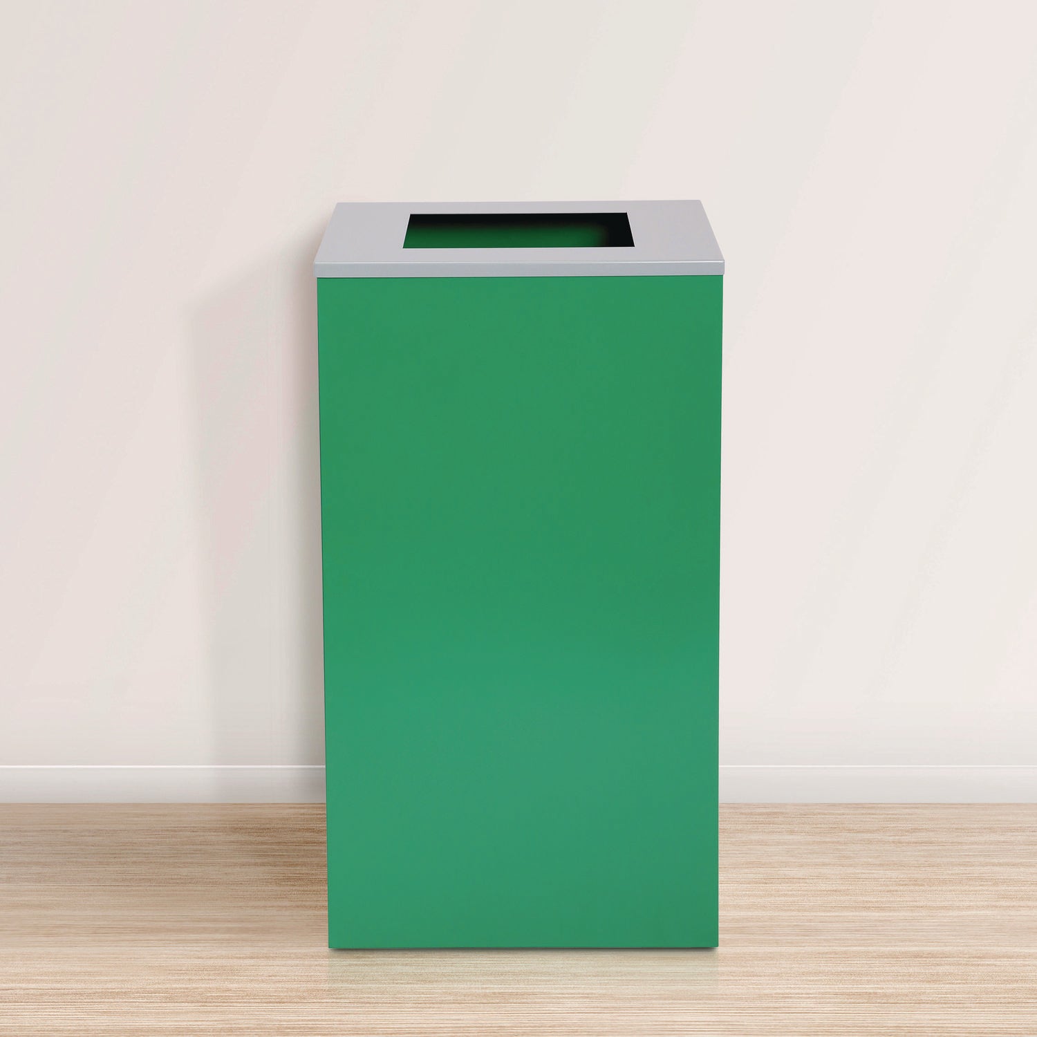 29 Gallon Trash/Recycling Cans, Steel, Green Can with Square Lid Alpine Industries Flipcost