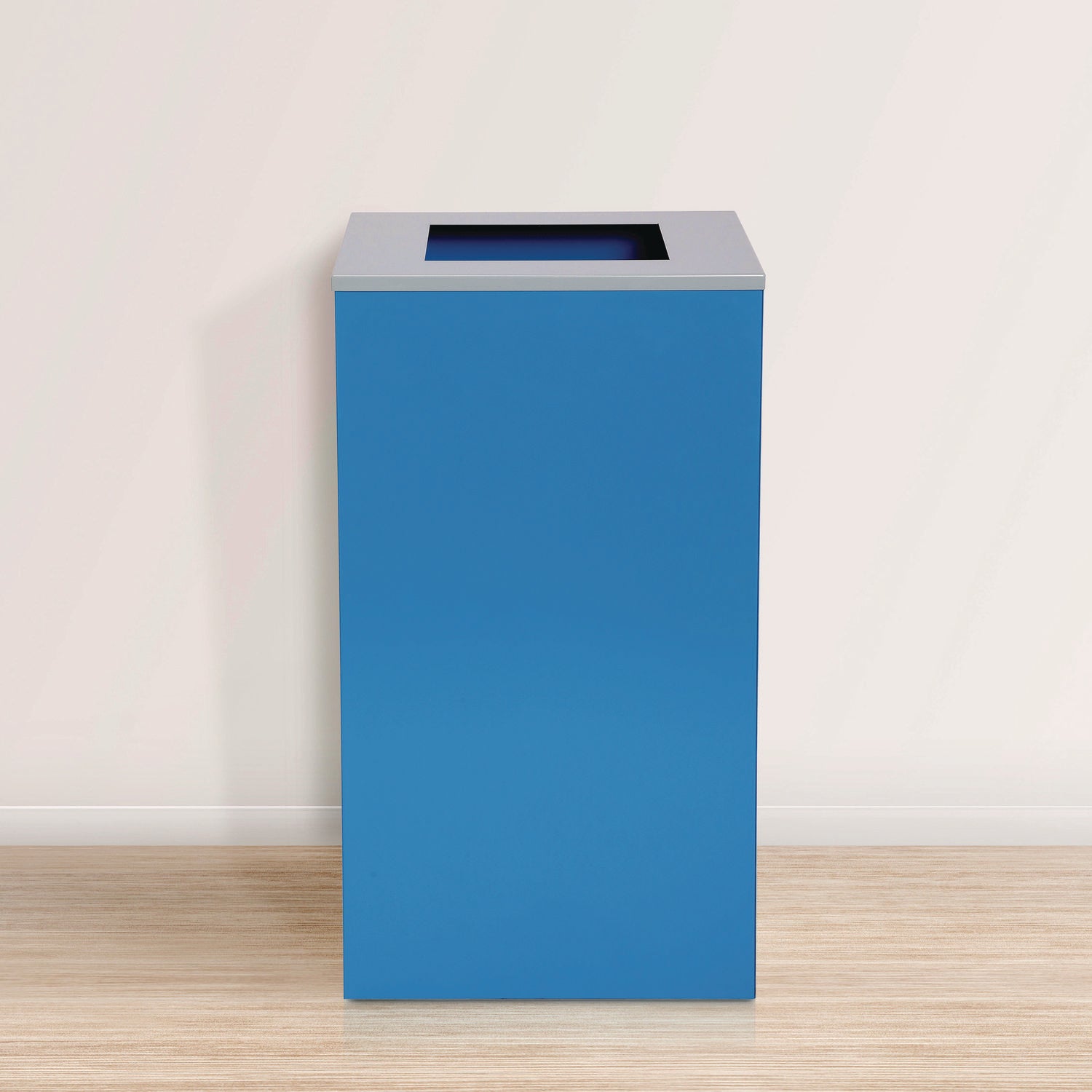 29 Gallon Trash/Recycling Cans, Steel, Blue Can with Square Lid Alpine Industries Flipcost