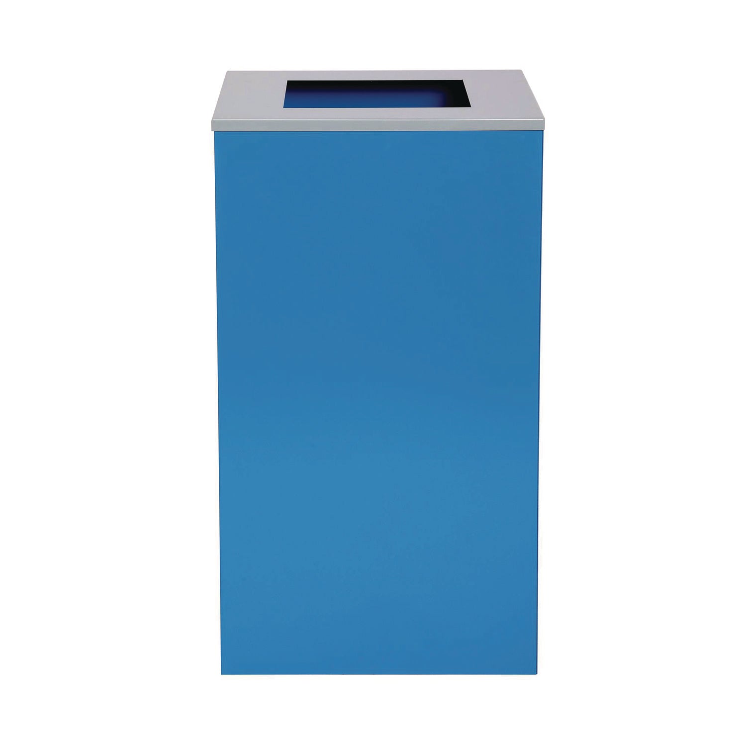 29 Gallon Trash/Recycling Cans, Steel, Blue Can with Square Lid