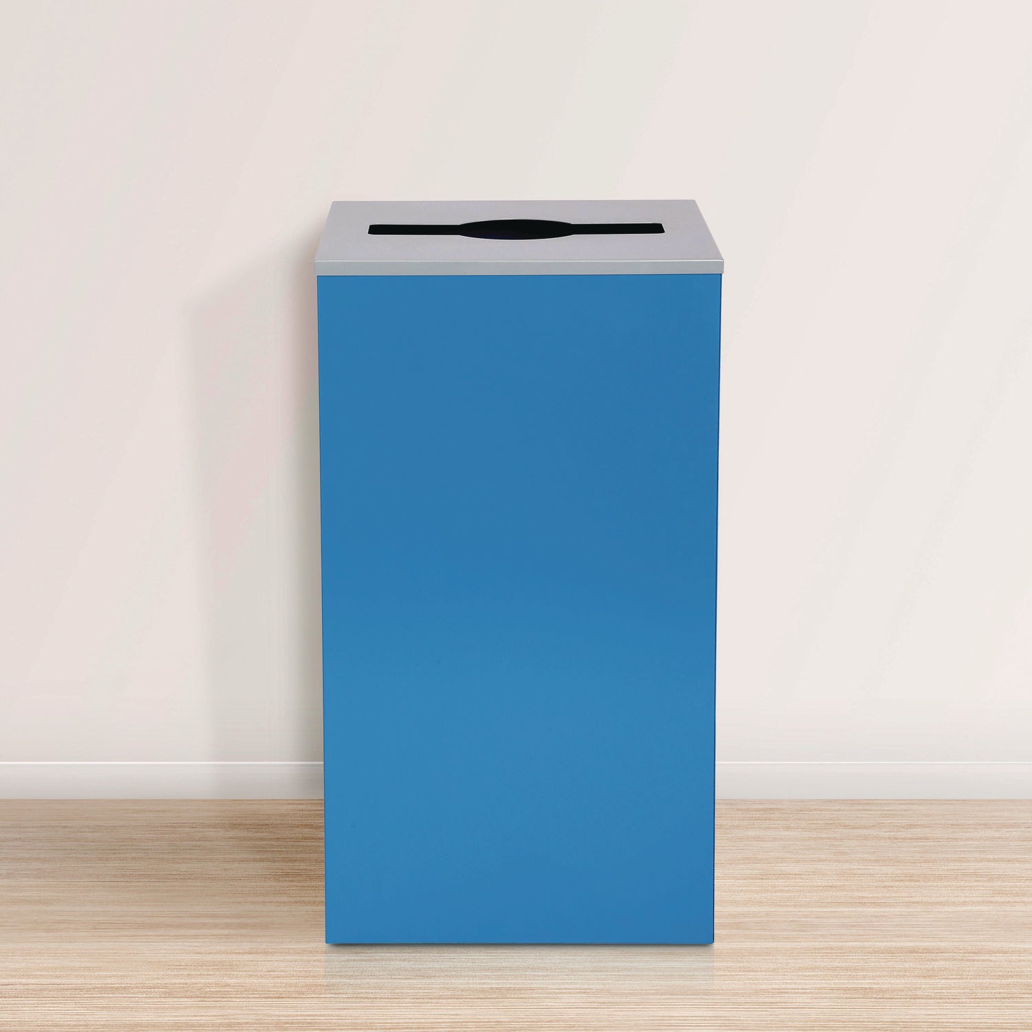 29 Gallon Trash/Recycling Cans, Steel, Blue Can with Mixed Lid Alpine Industries Flipcost