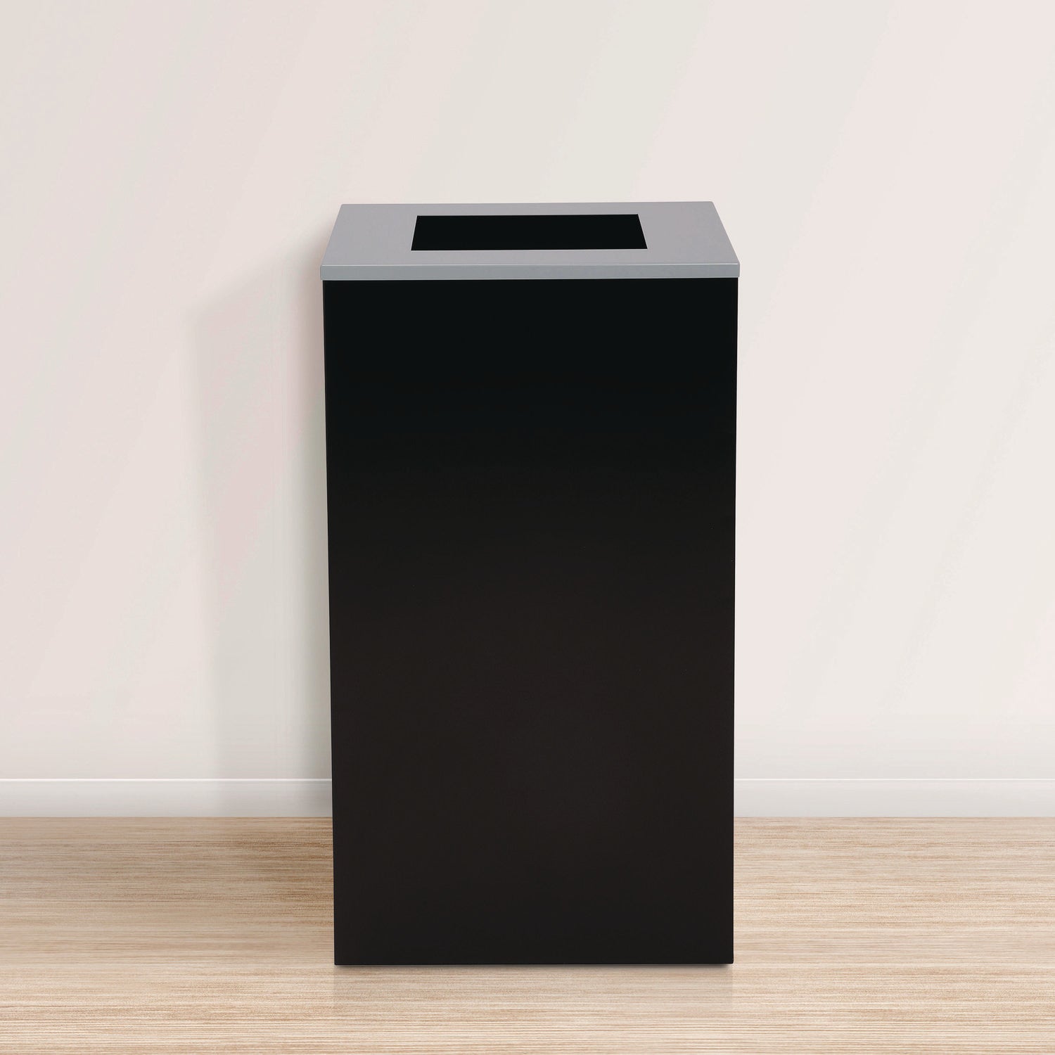 29 Gallon Trash/Recycling Cans, Steel, Black Can with Square Lid Alpine Industries Flipcost