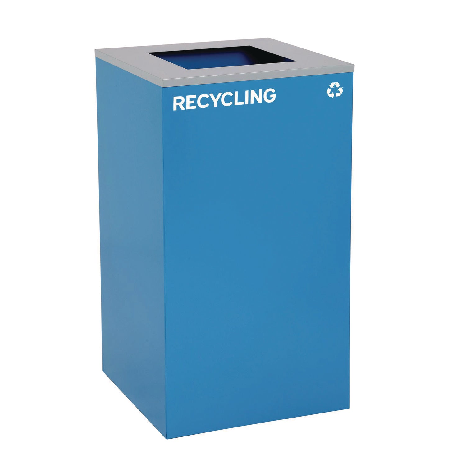 29 Gallon Trash/Recycling Cans, Steel, Blue Recycling and Black Trash Cans w/Square Lid, Green Mixed Recycling Can Mixed Lid Alpine Industries Flipcost