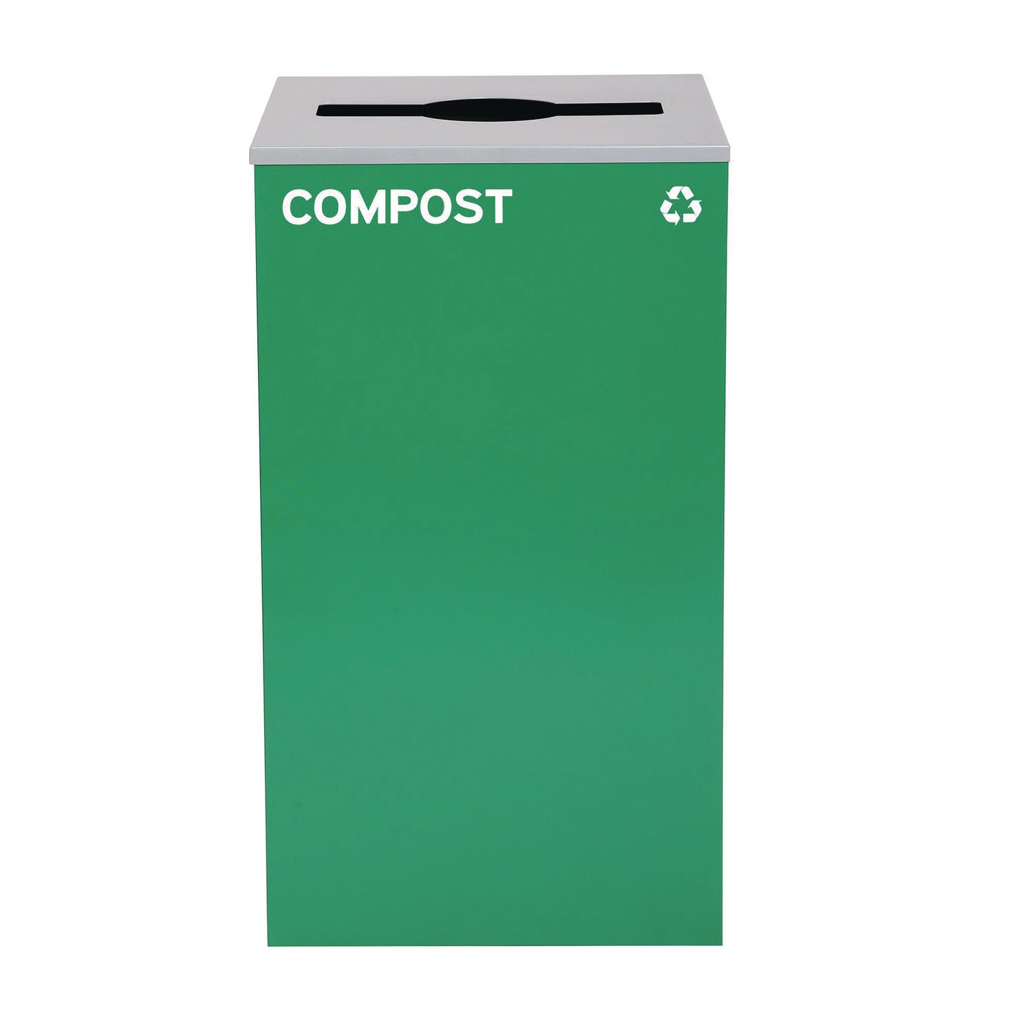 29 Gallon Trash/Recycling Cans, Steel, Blue Cans/Bottles Recycling and Black Trash Can w/Sq Lid, Green Compost Can Mixed Lid Alpine Industries Flipcost