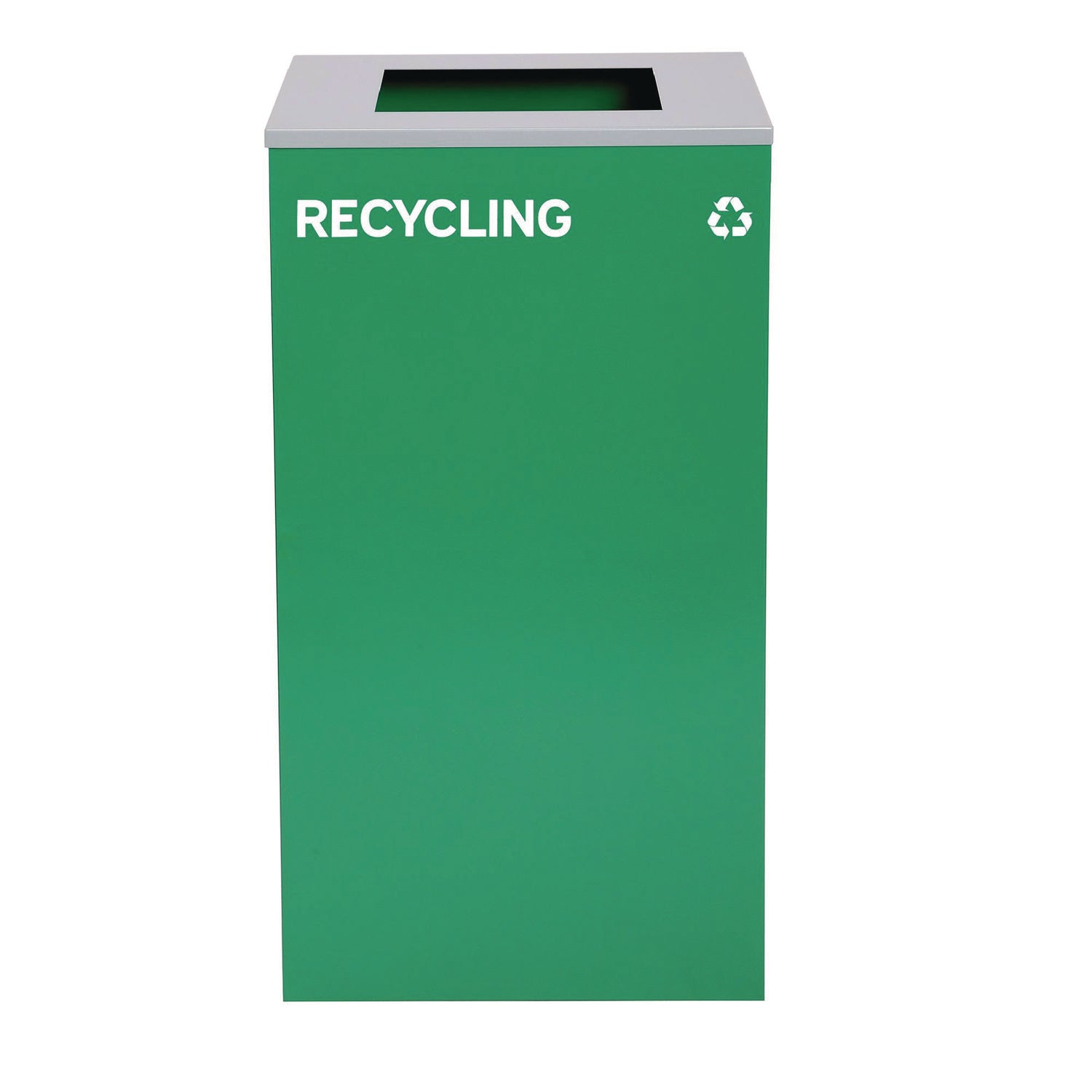 29 Gallon Trash/Recycling Cans, Steel, Blue Recycling Can w/Mixed Lid, Green Recycling Can and Black Trash Can with Sq Lid Alpine Industries Flipcost