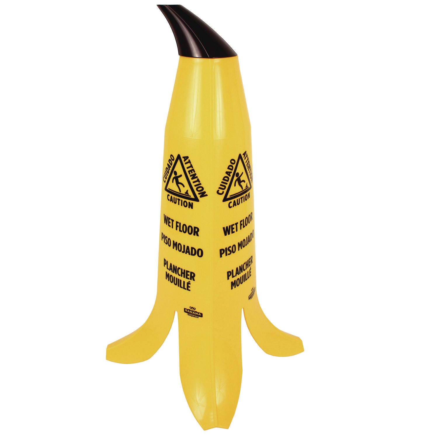 Impact® Banana Wet Floor Cones, 11 x 11.15 x 23.25, Yellow/Brown/Black