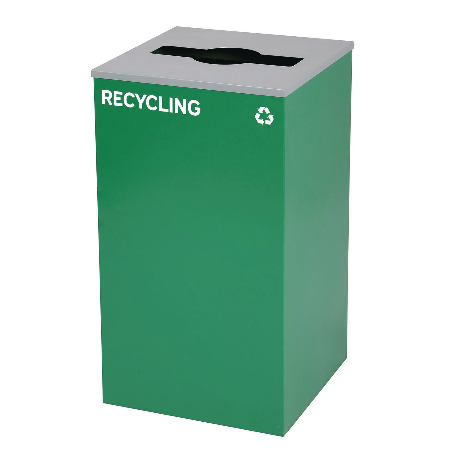 29 Gallon Trash/Recycling Cans, Steel, Blue Mixed Recycling w/Circle Lid, Green Recycling w/Mixed Lid, Black Trash w/Sq Lid Alpine Industries Flipcost