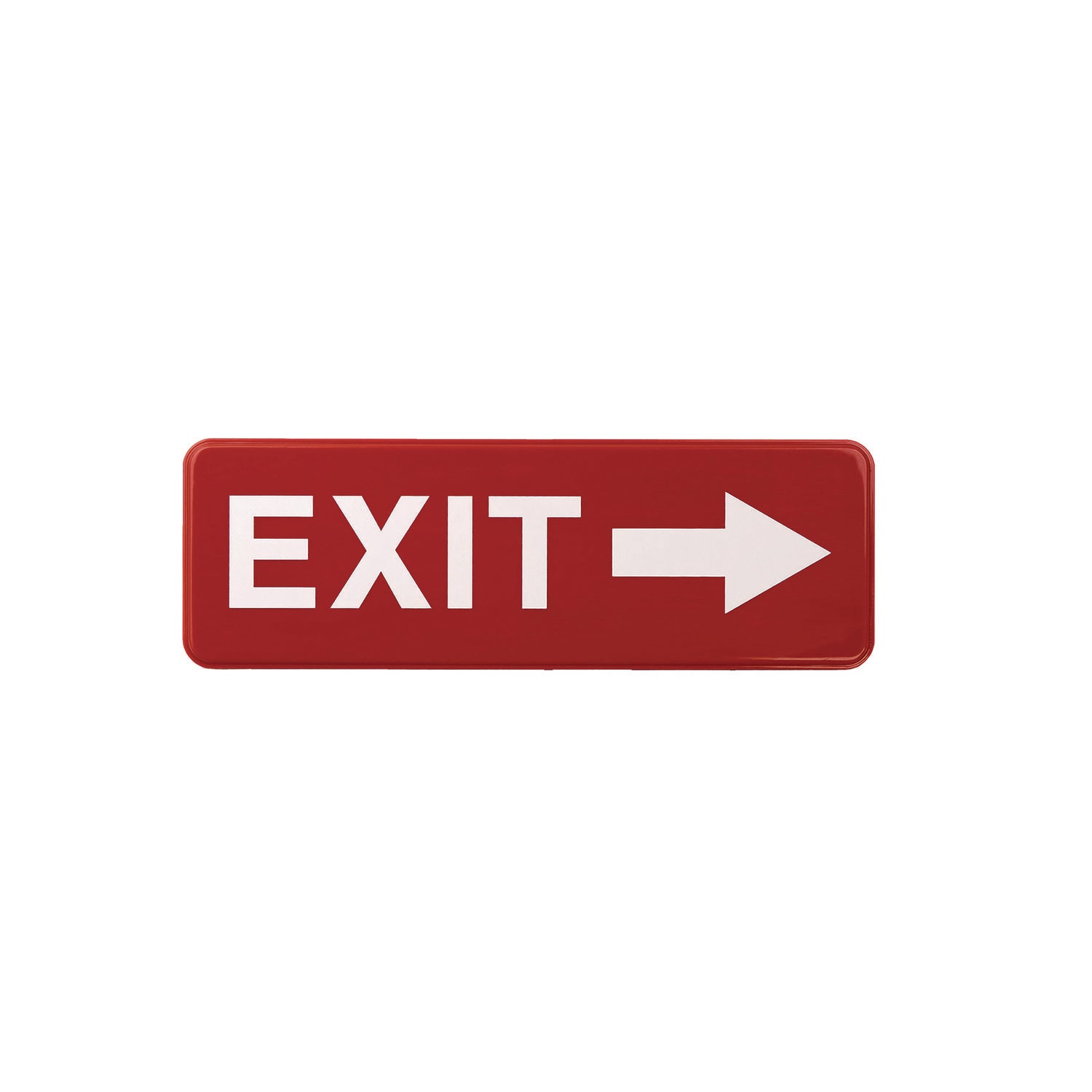 Excello Global Products® Emergency Exit Indoor/Outdoor Wall Sign, 9 x 3, Red Face, White Graphics, 2/Pack