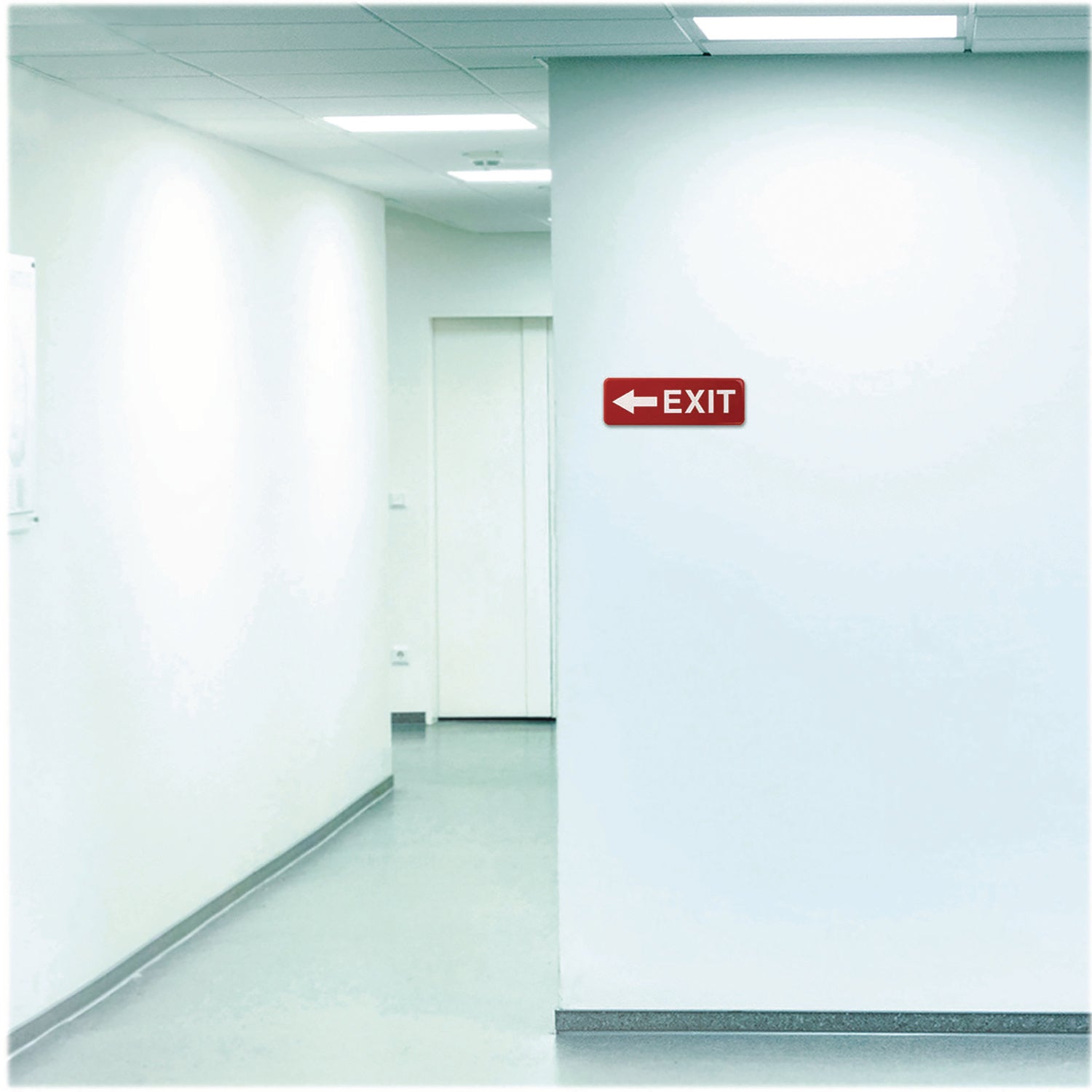 Excello Global Products® Emergency Exit Indoor/Outdoor Wall Sign, 9 x 3, Red Face, White Graphics, 2/Pack