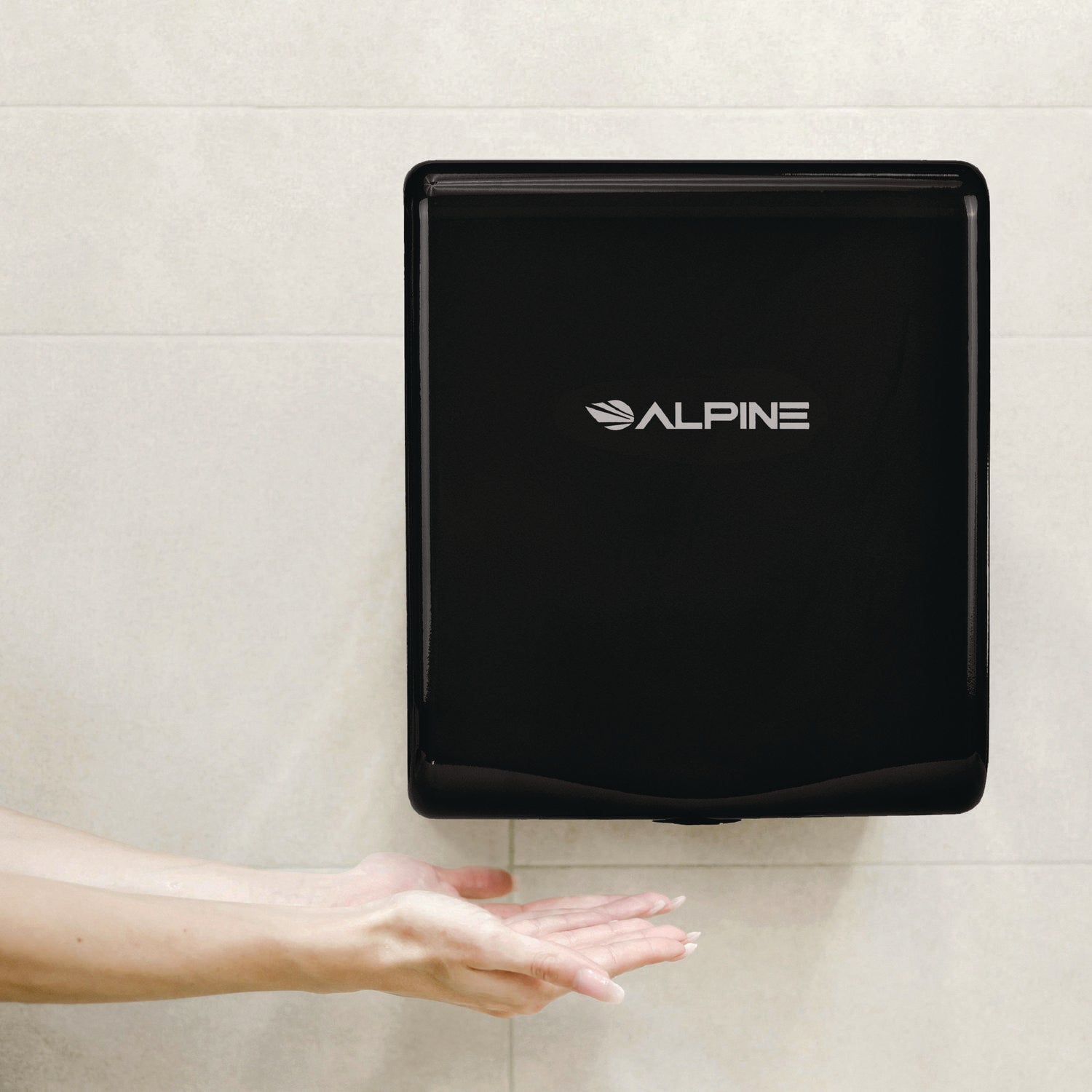 Willow Commercial 120V Automatic Hand Dryer, 3.93 x 11.25 x 12.63, Stainless Steel, Black Alpine Industries Flipcost