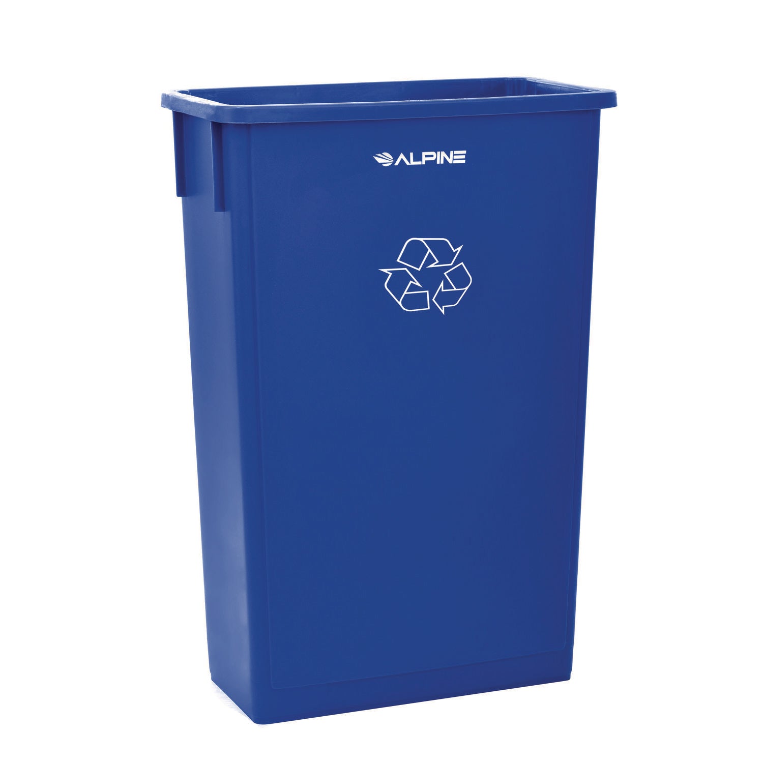 Slim 23 Gallon Recycling Bin, Plastic, Blue Alpine Industries Flipcost