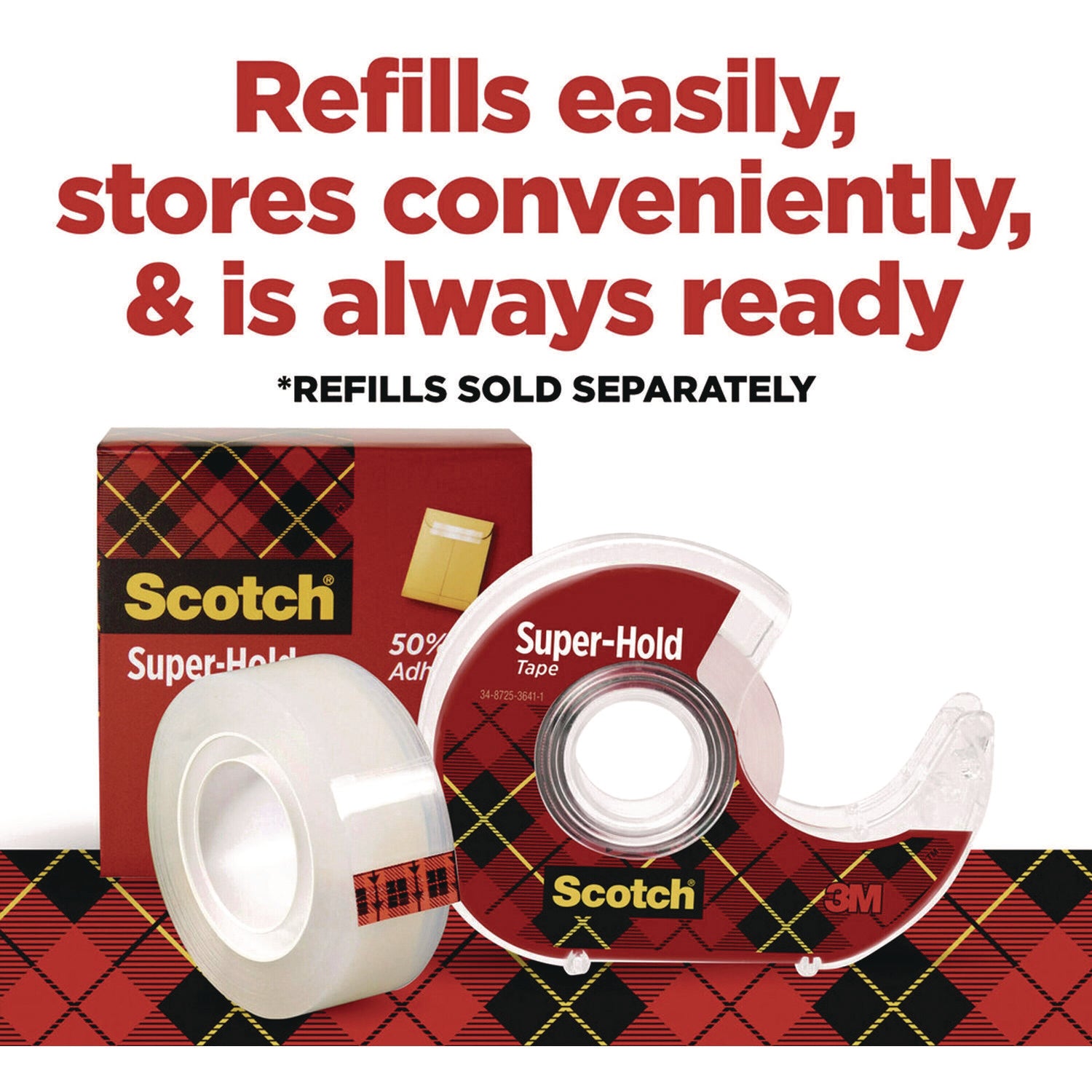 Scotch® Super-Hold Wide Invisible Tape, 1.5" x 18 yds, Crystal Clear