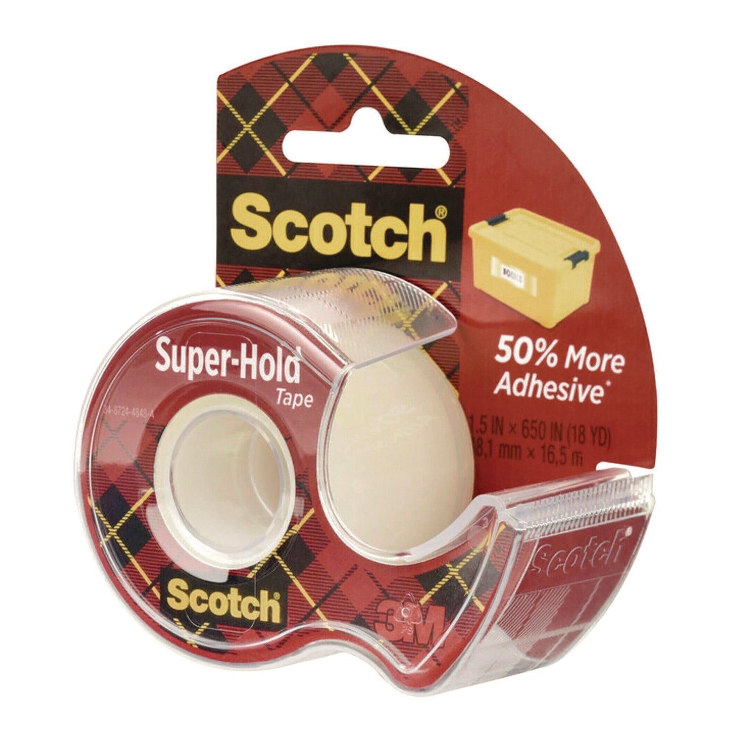 Scotch® Super-Hold Wide Invisible Tape, 1.5" x 18 yds, Crystal Clear