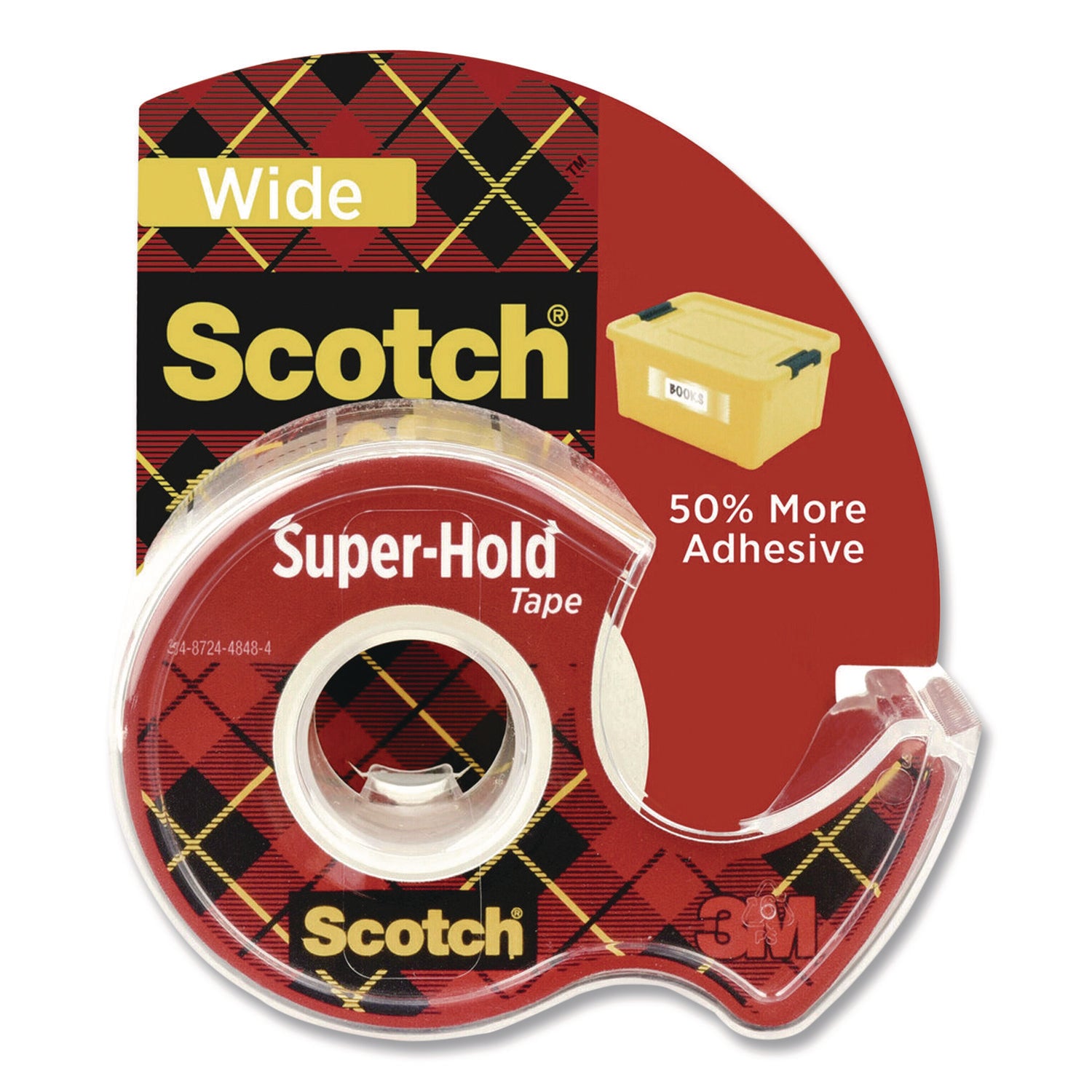 Scotch® Super-Hold Wide Invisible Tape, 1.5" x 18 yds, Crystal Clear