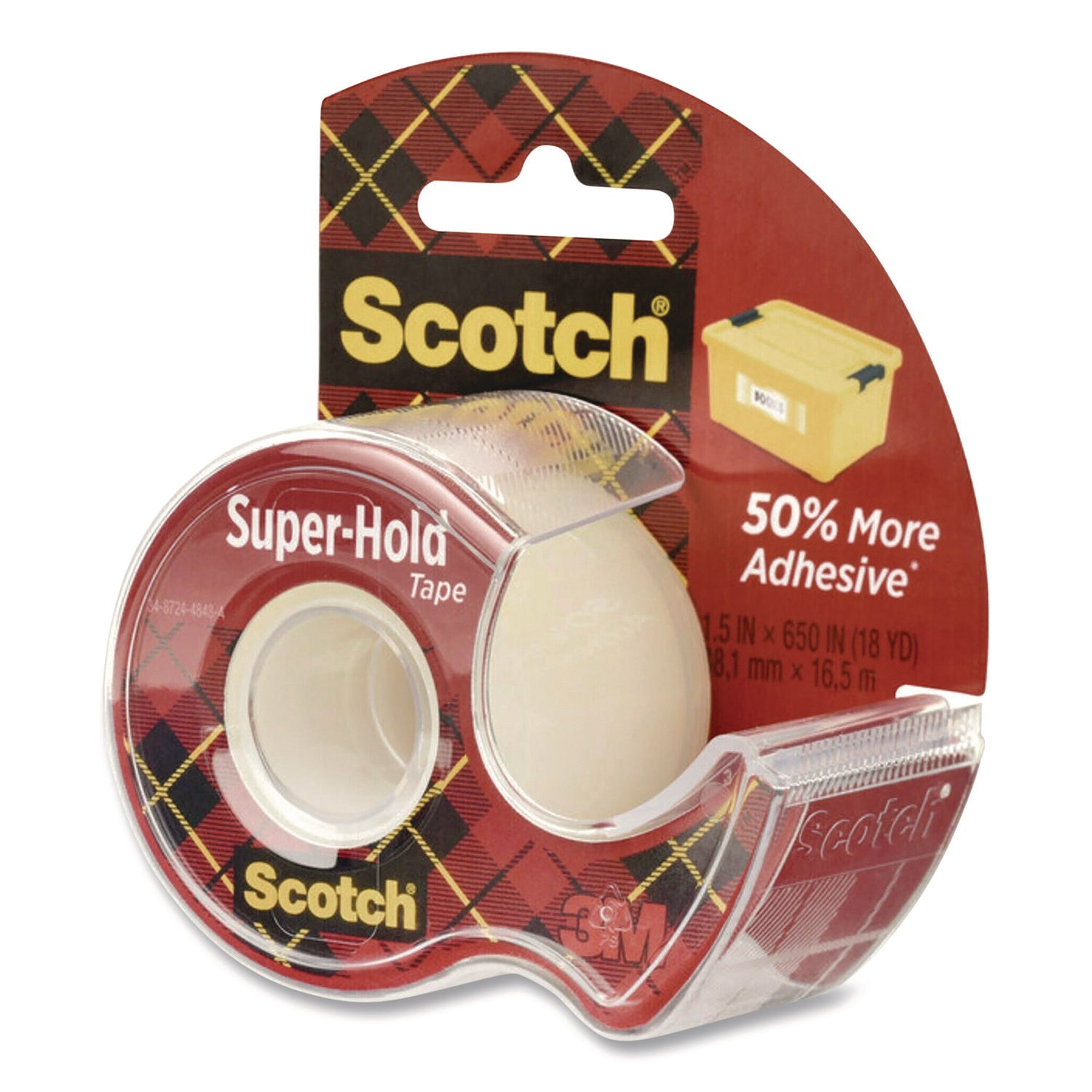 Scotch® Super-Hold Wide Invisible Tape, 1.5" x 18 yds, Crystal Clear