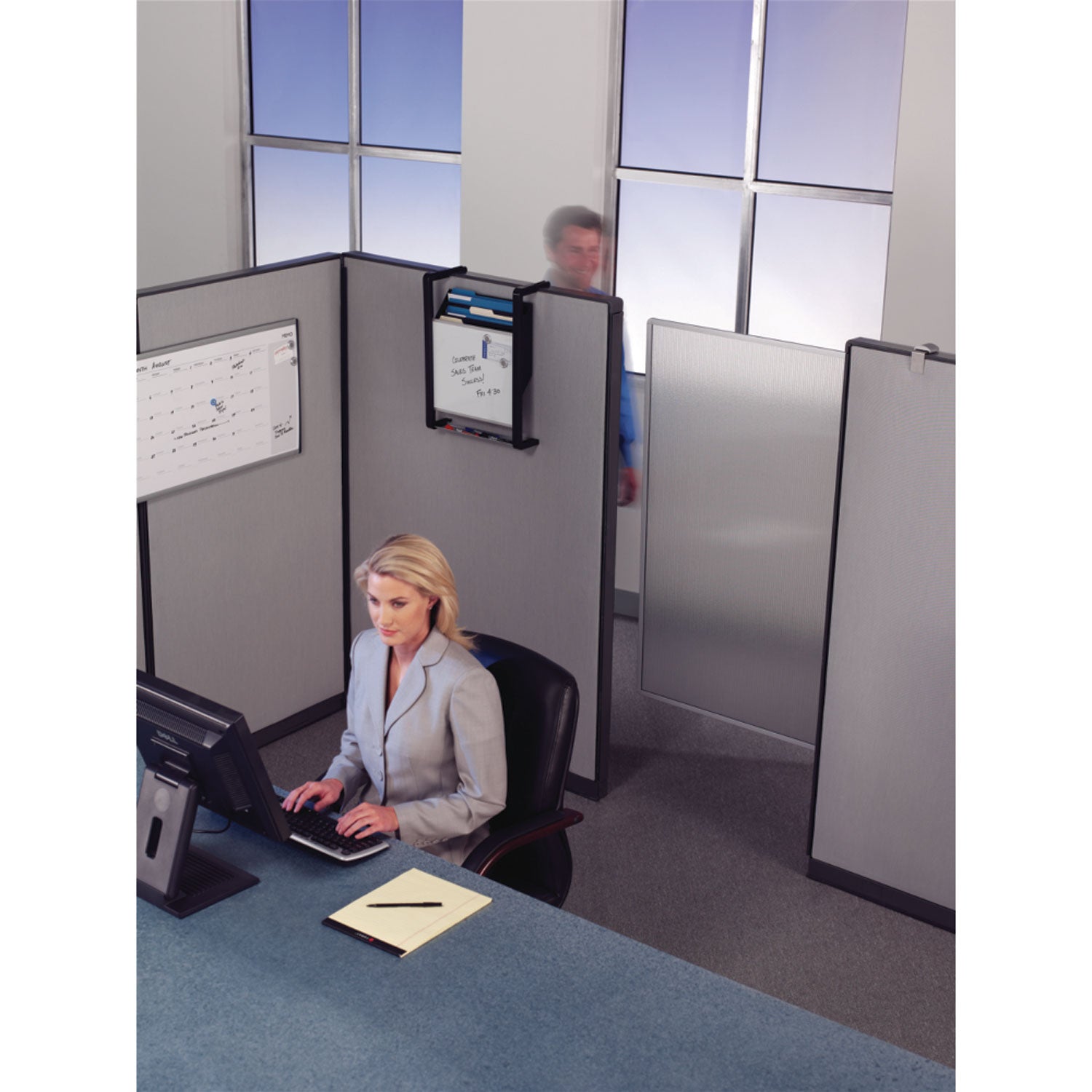 Quartet® Workstation Privacy Screen, 36w x 48d, Translucent Clear/Silver