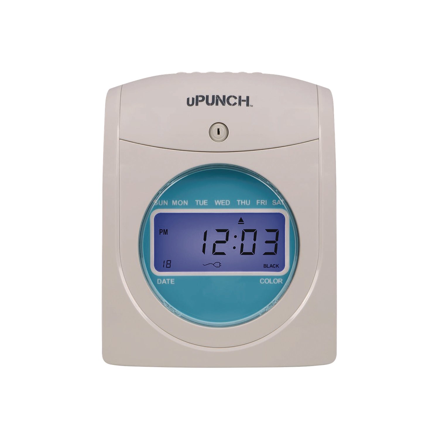 Digital Auto-Align Punch Time Clock Bundle, White