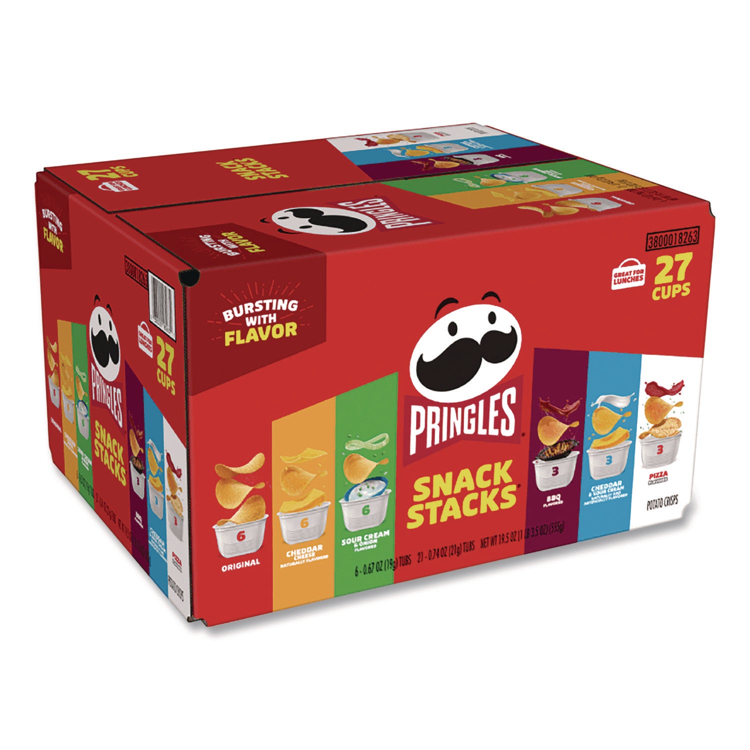 Pringles® Snack Stack Variety Pack Crisps, (6) 0.67 and (21) 0.74 oz/Tubs, 27/Carton