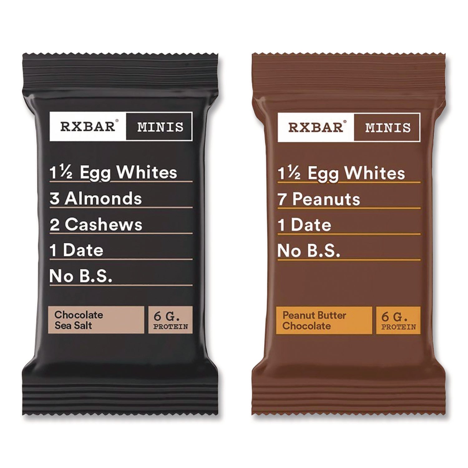 RXBAR® Minis Protein Bars, Chocolate Sea Salt and Peanut Butter Chocolate, 0.9 oz Bar, 8/Box