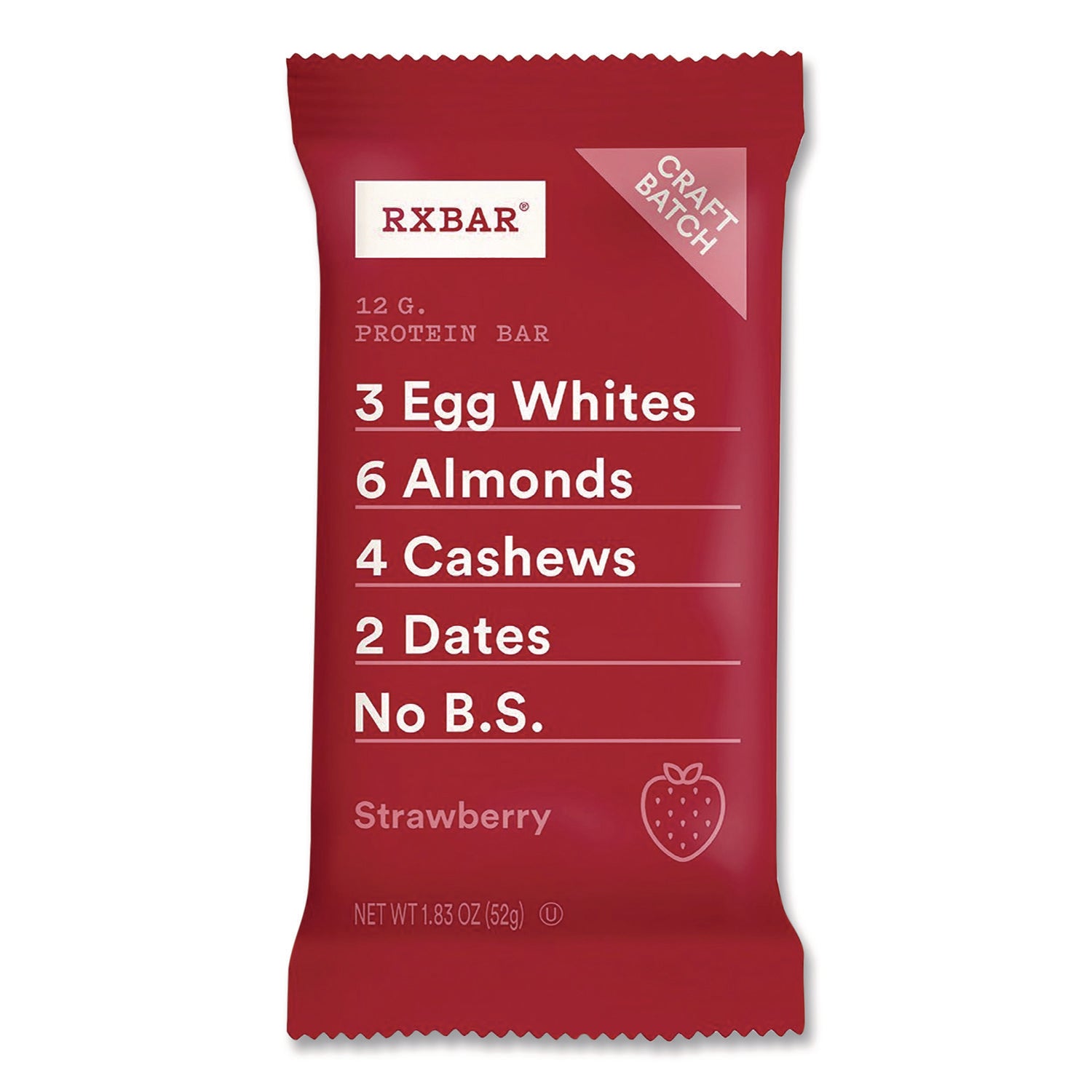 RXBAR® Gluten-Free Strawberry Protein Bar, 1.83 oz Bar, 12/Box