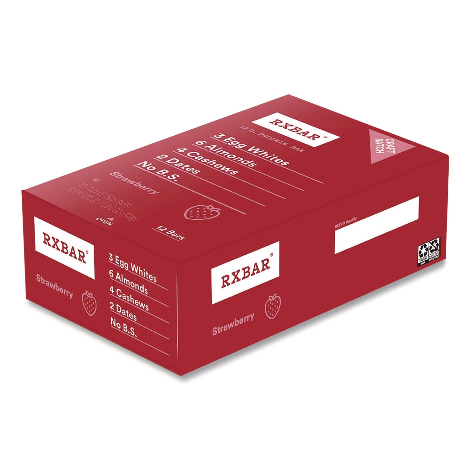 RXBAR® Gluten-Free Strawberry Protein Bar, 1.83 oz Bar, 12/Box