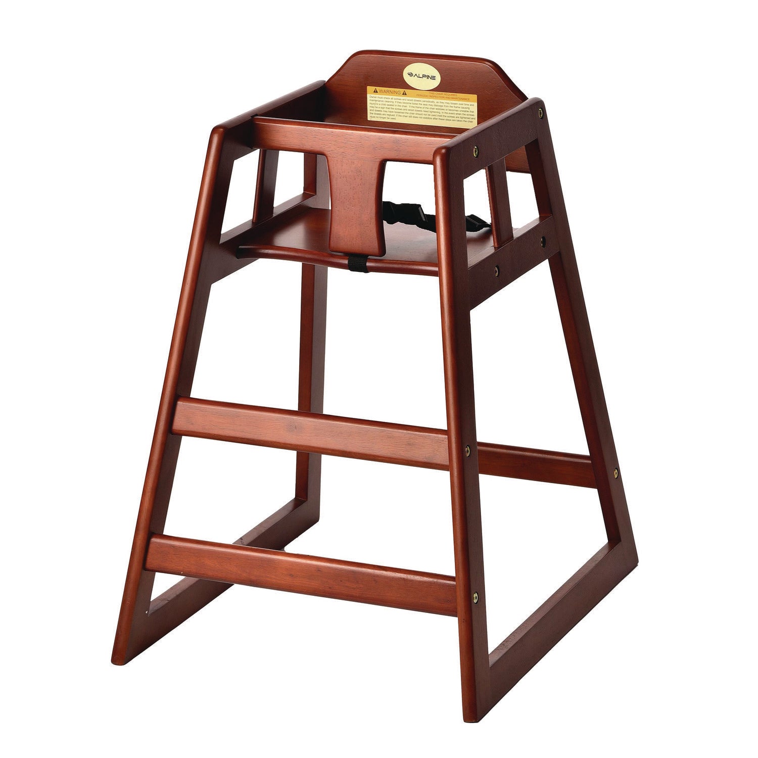 Wooden Stackable High Chair, Supports Up to 50 lb, 29.02" h, Mahogany